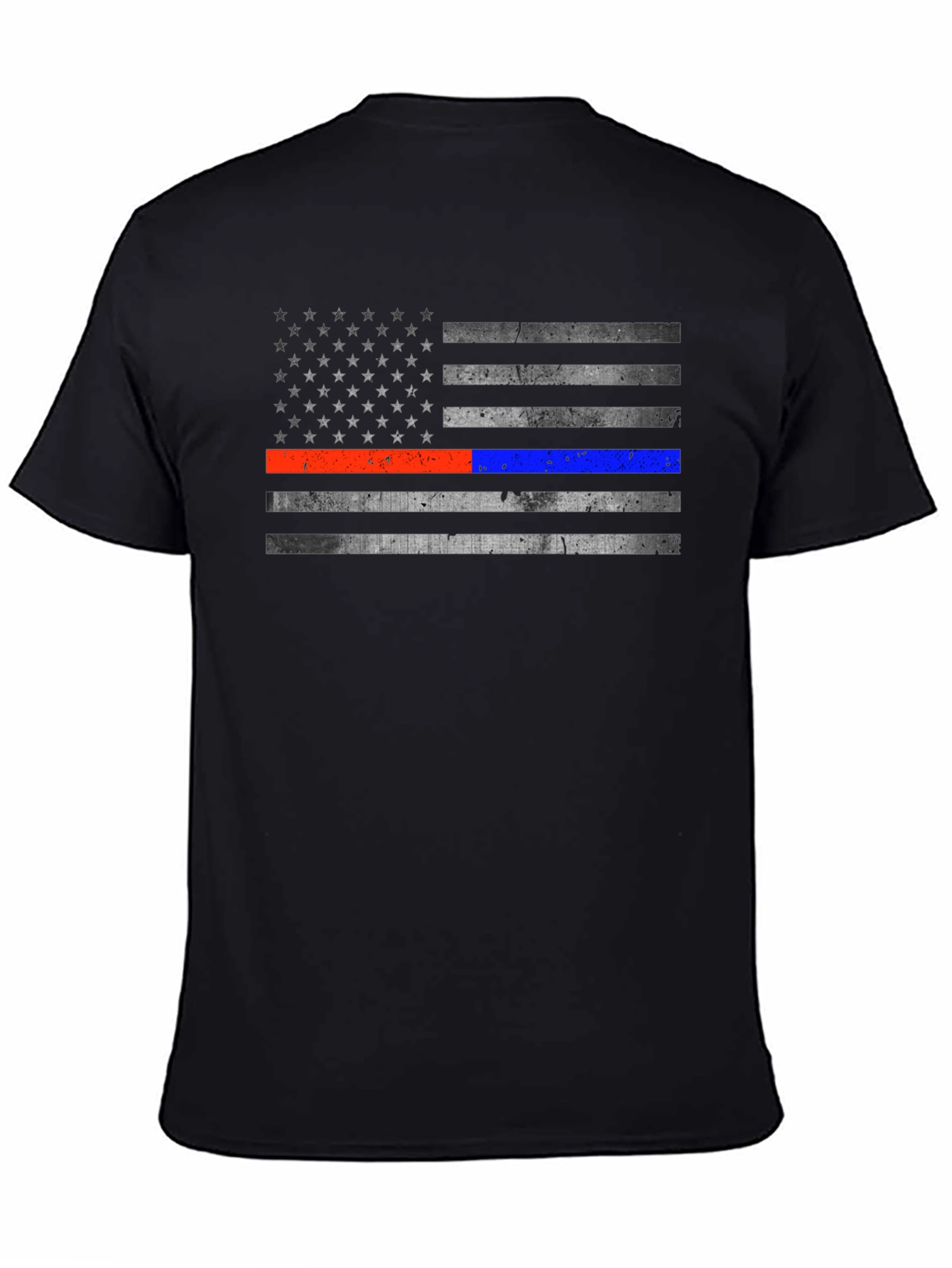 Distressed American Flag Line T-Shirt