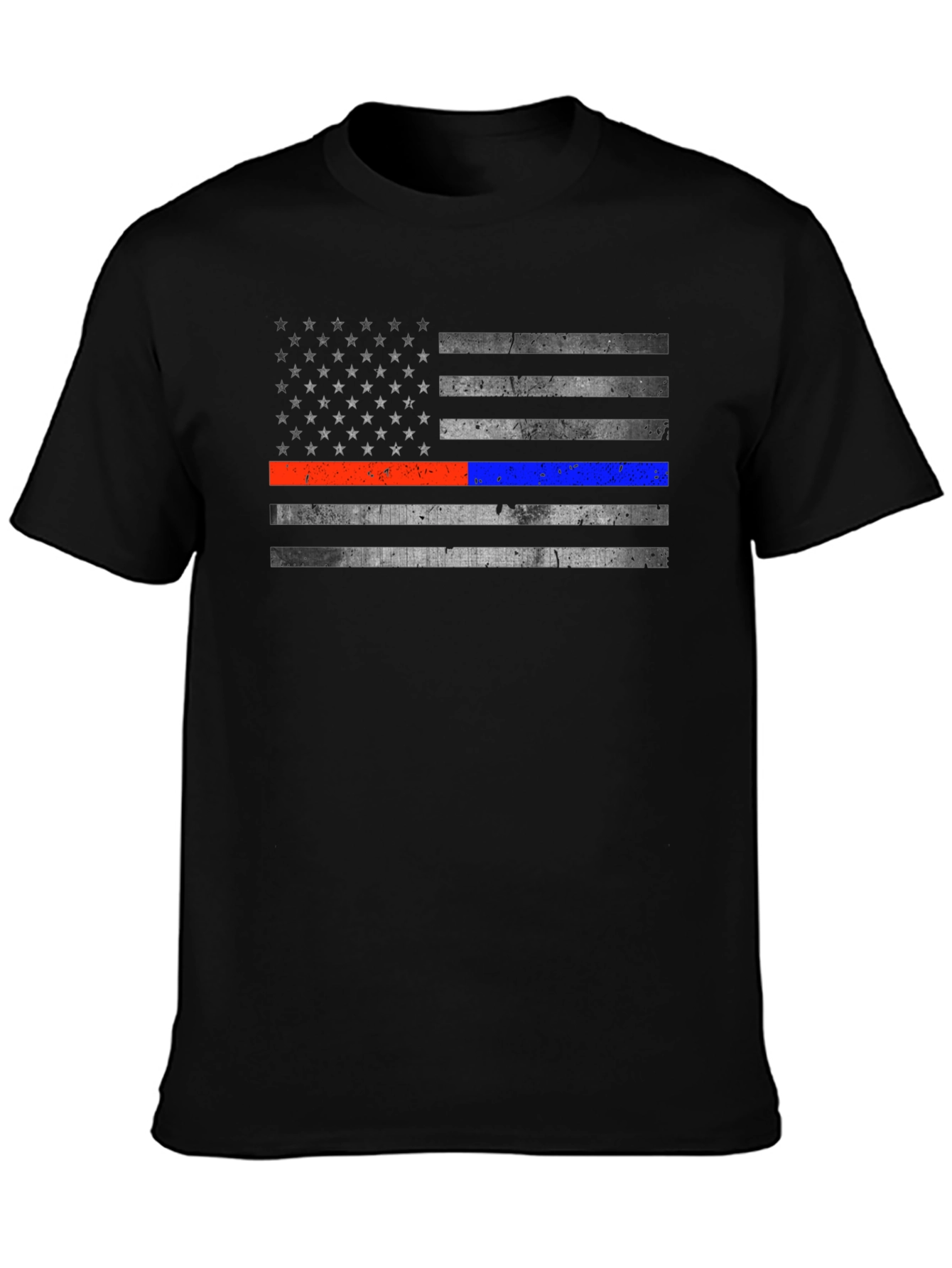 Distressed American Flag Line T-Shirt