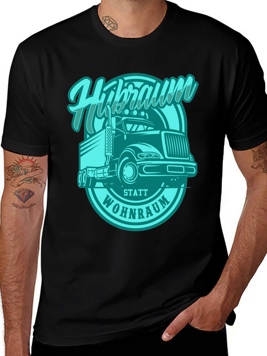 Trucker T-Shirt - Hibraum Statt Wohnraum - Black
