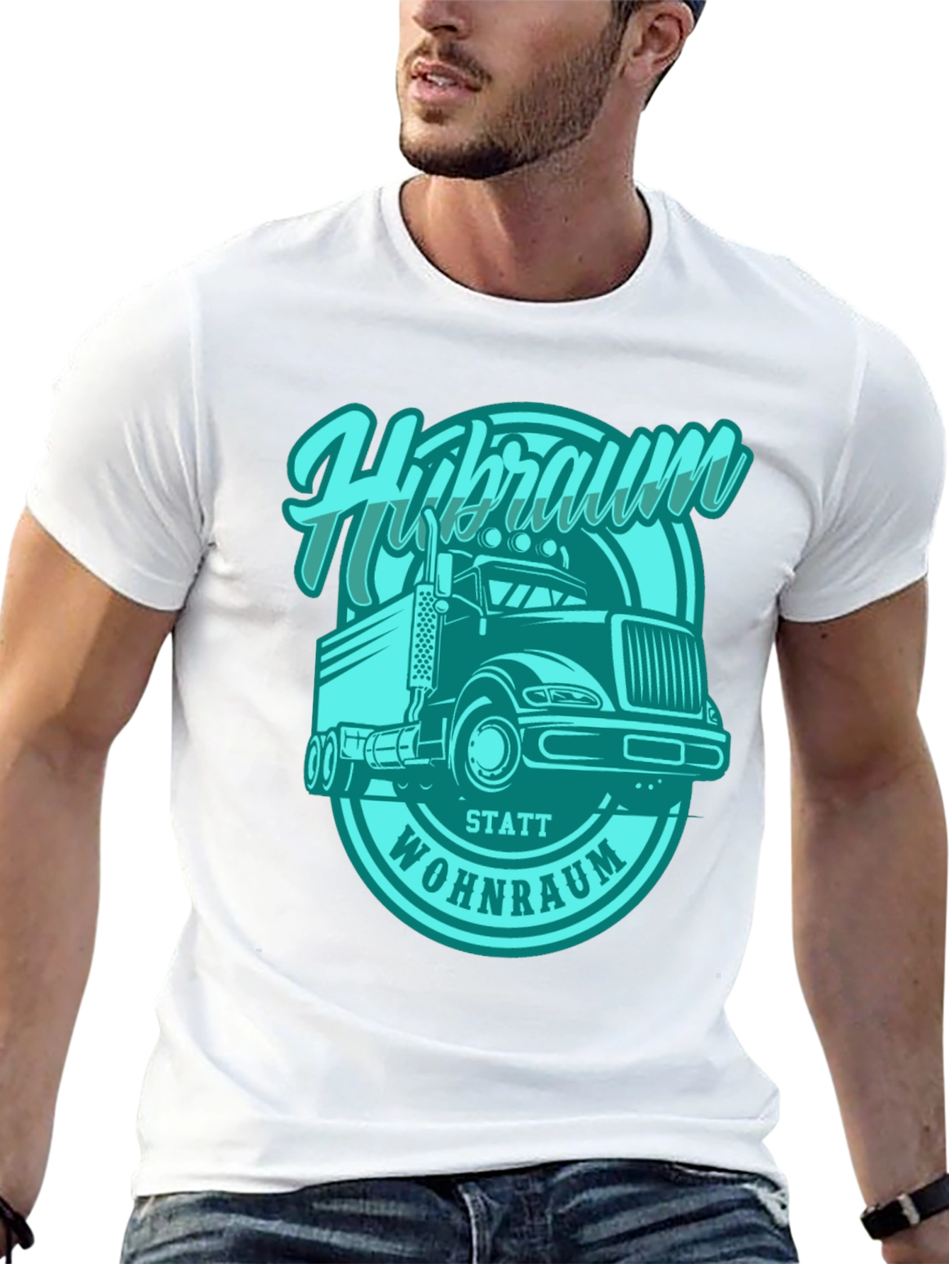 Trucker T-Shirt - Hibraum Statt Wohnraum - Black