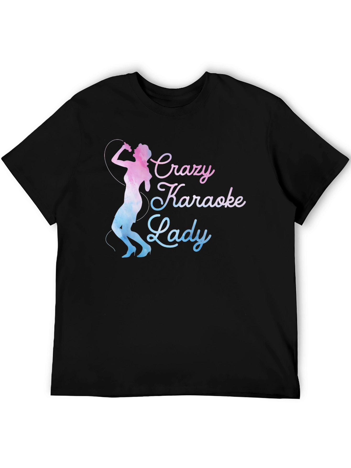 Crazy Karaoke Lady Graphic Tee Shirt