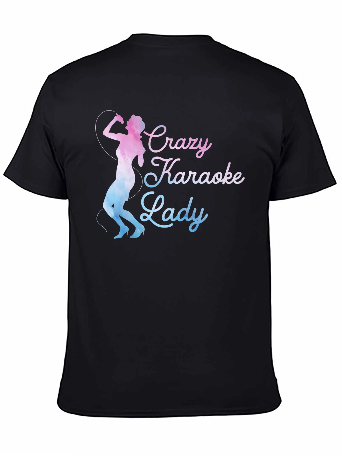 Crazy Karaoke Lady Graphic Tee Shirt