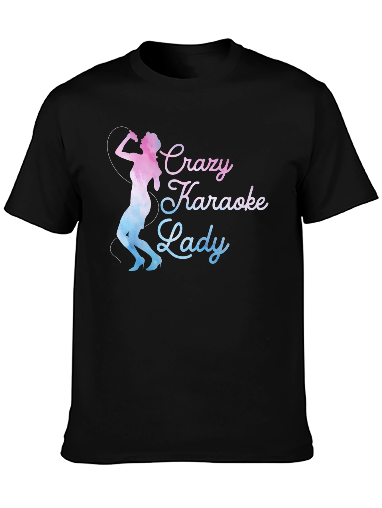 Crazy Karaoke Lady Graphic Tee Shirt