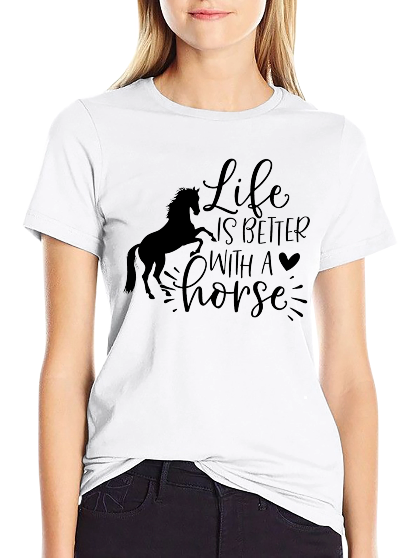 Life is Better with a Horse Black T-Shirt