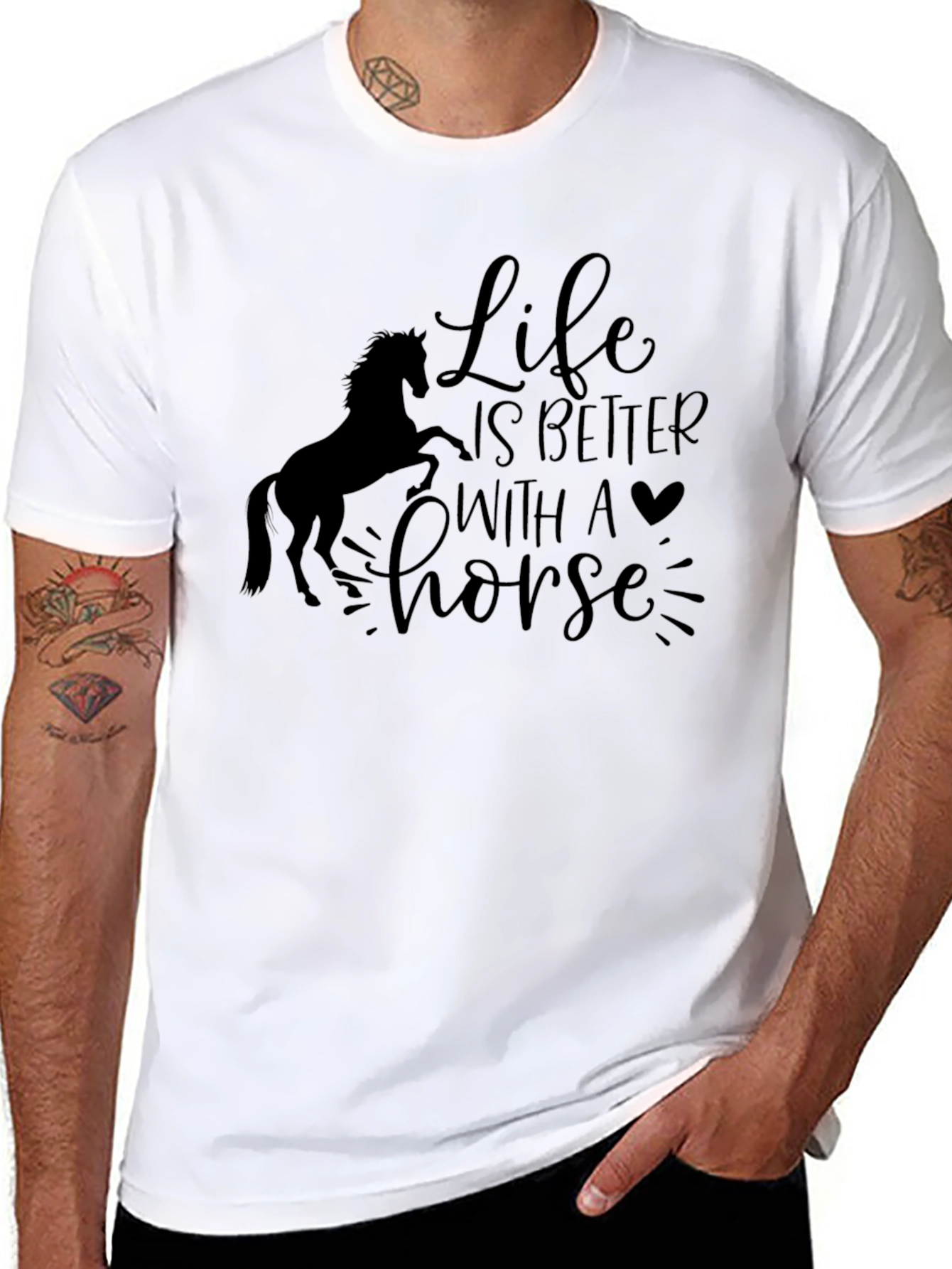 Life is Better with a Horse Black T-Shirt