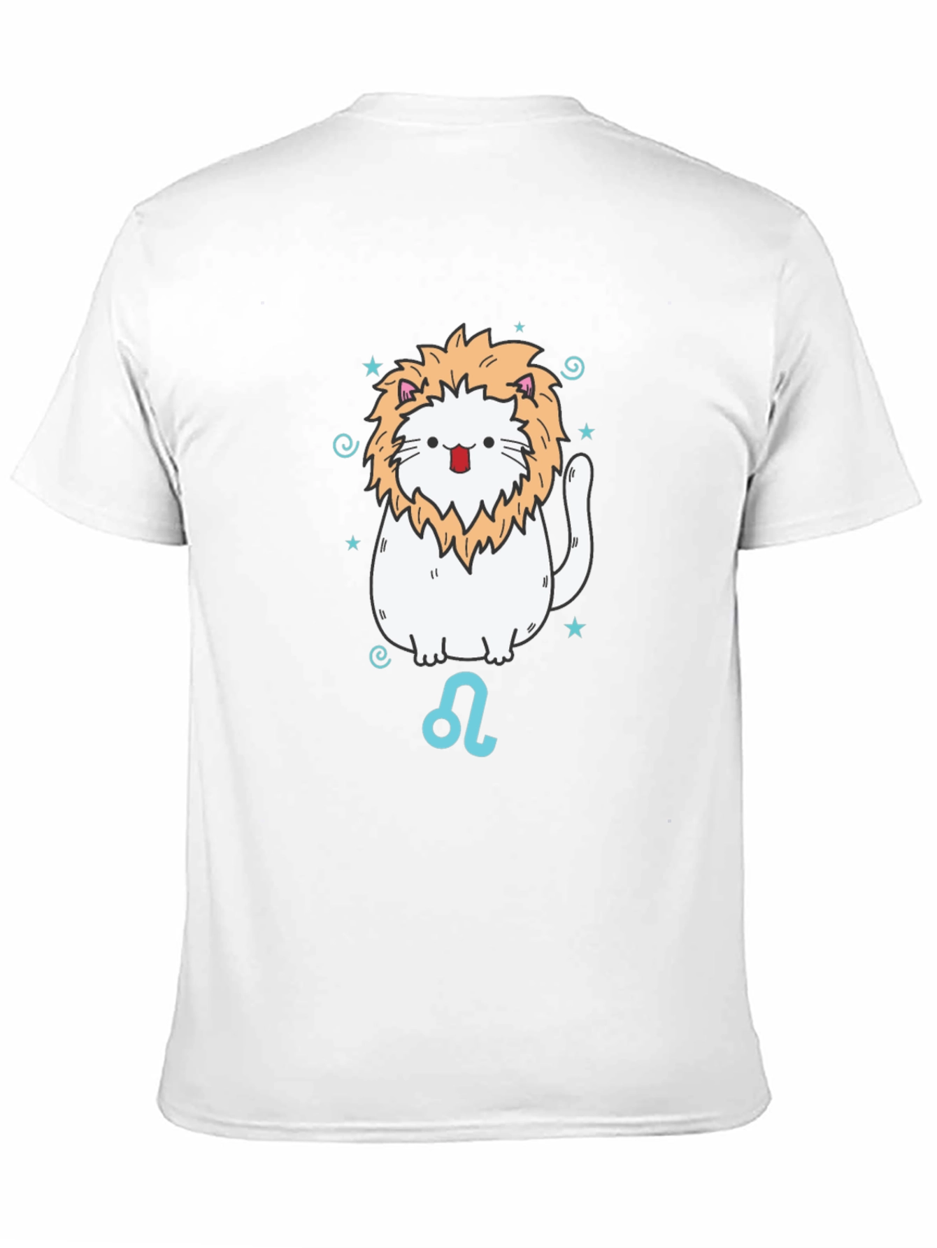 Leo Zodiac Cat T-Shirt - Black Cotton Tee