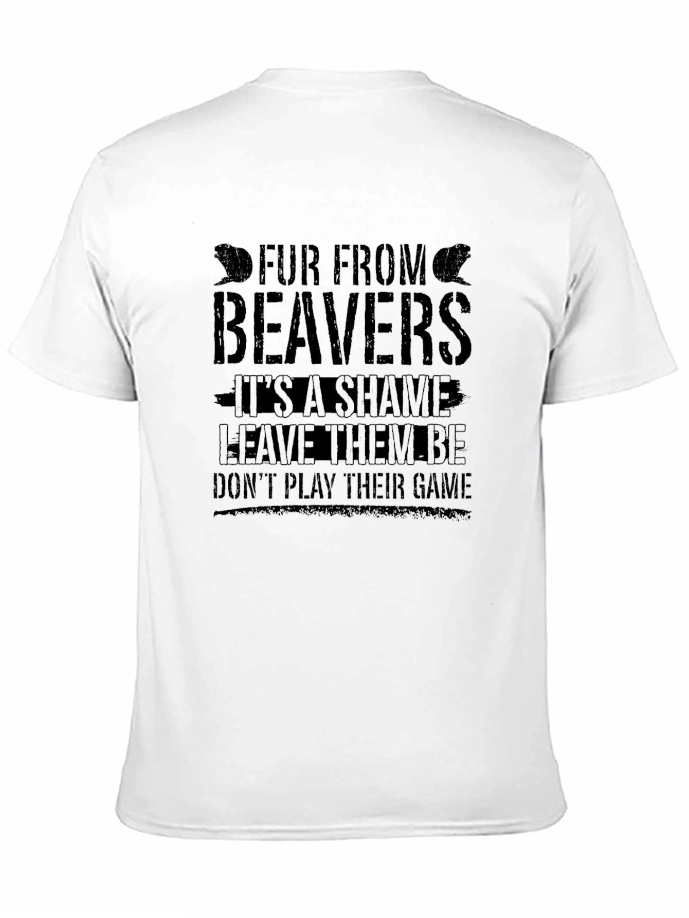 Fur From Beavers Black Graphic T-Shirt