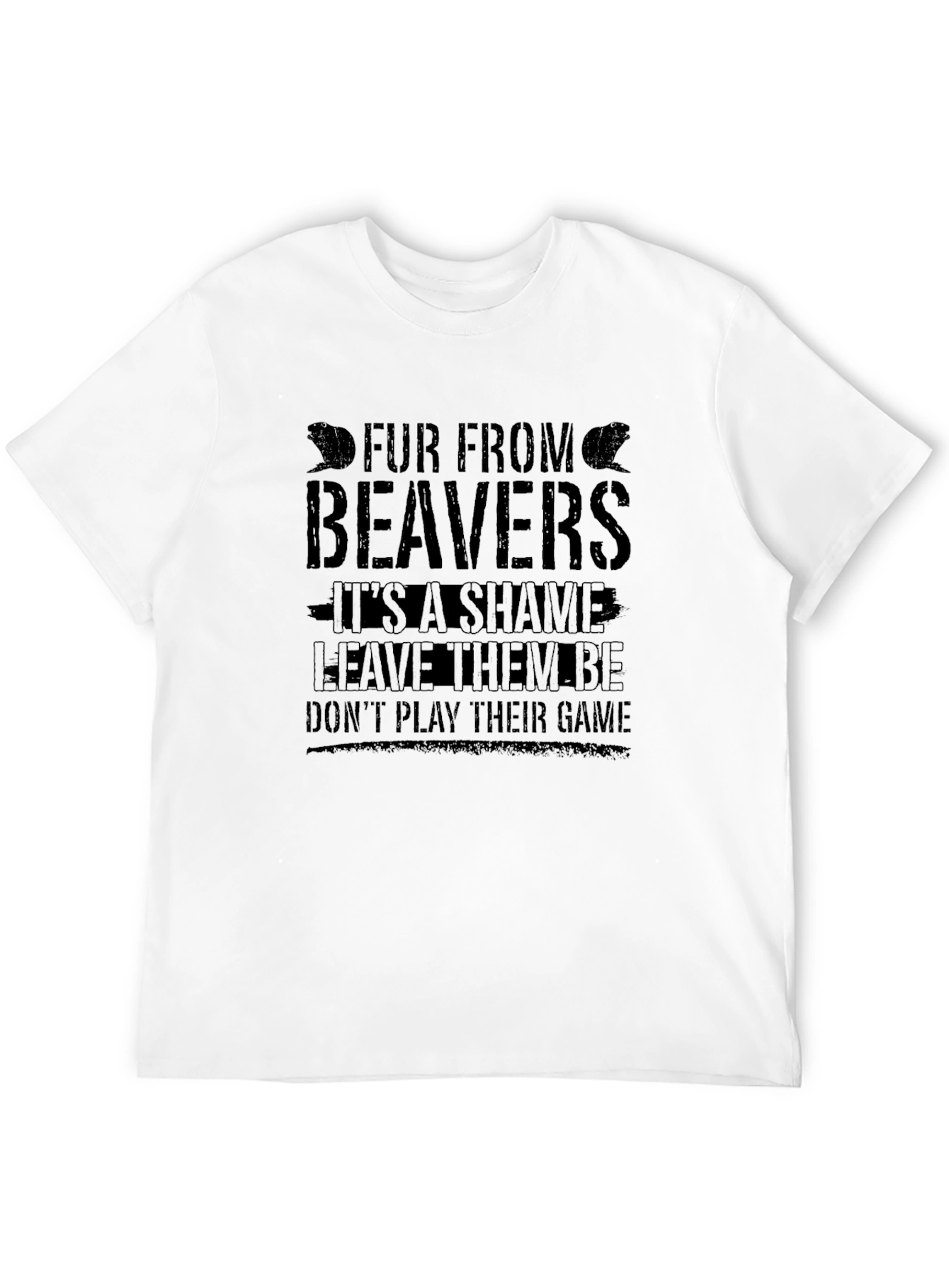 Fur From Beavers Black Graphic T-Shirt