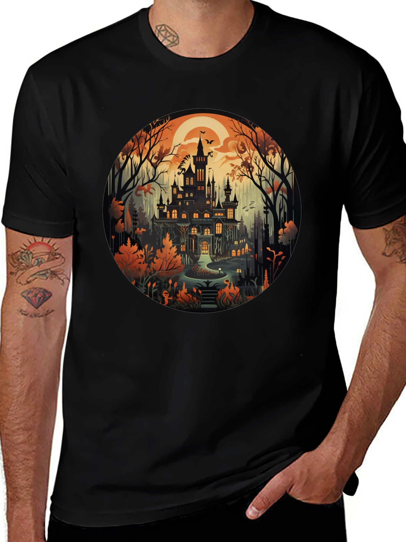 Haunted Castle T-Shirt - Halloween Design