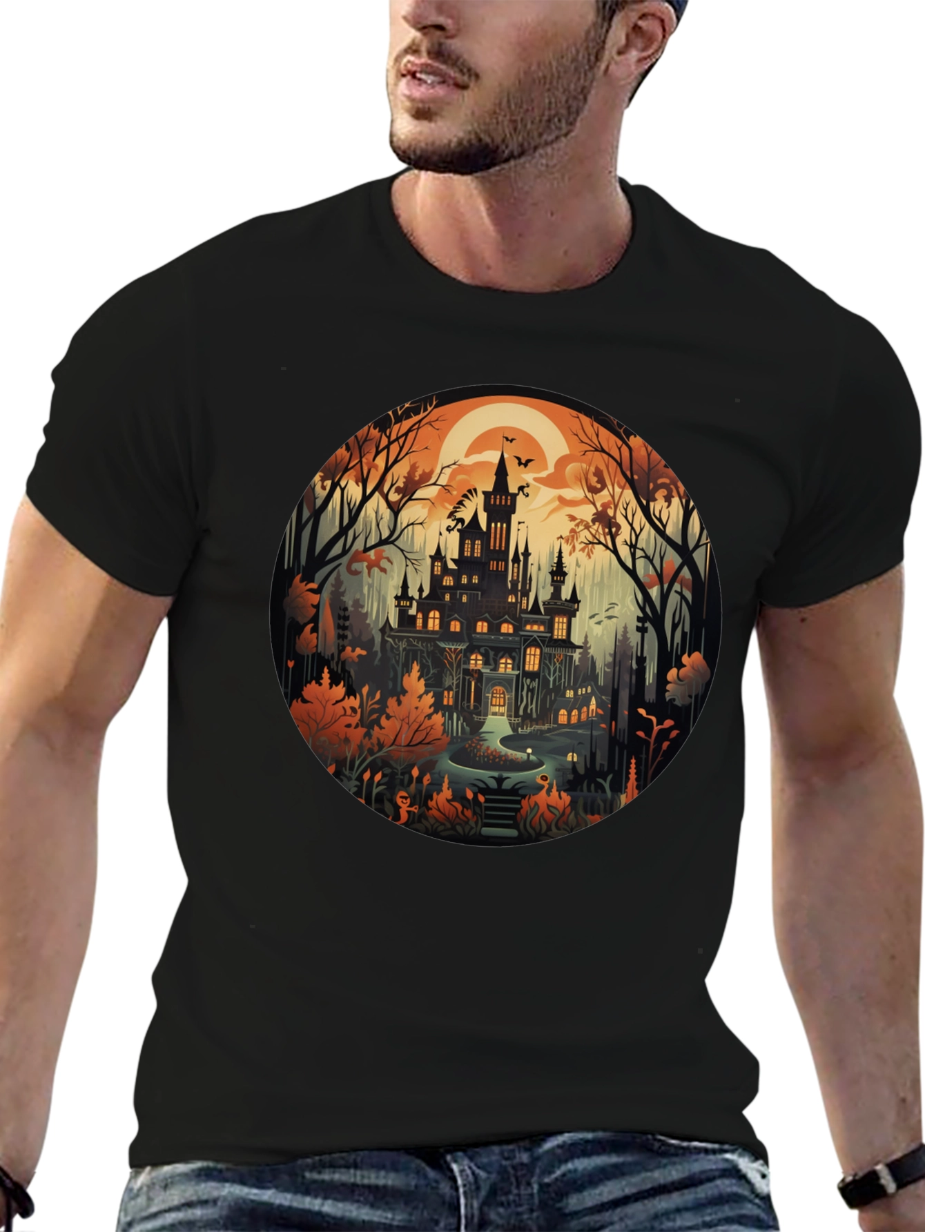 Haunted Castle T-Shirt - Halloween Design