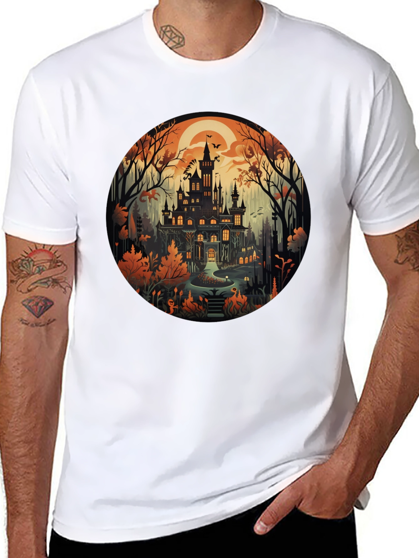 Haunted Castle T-Shirt - Halloween Design