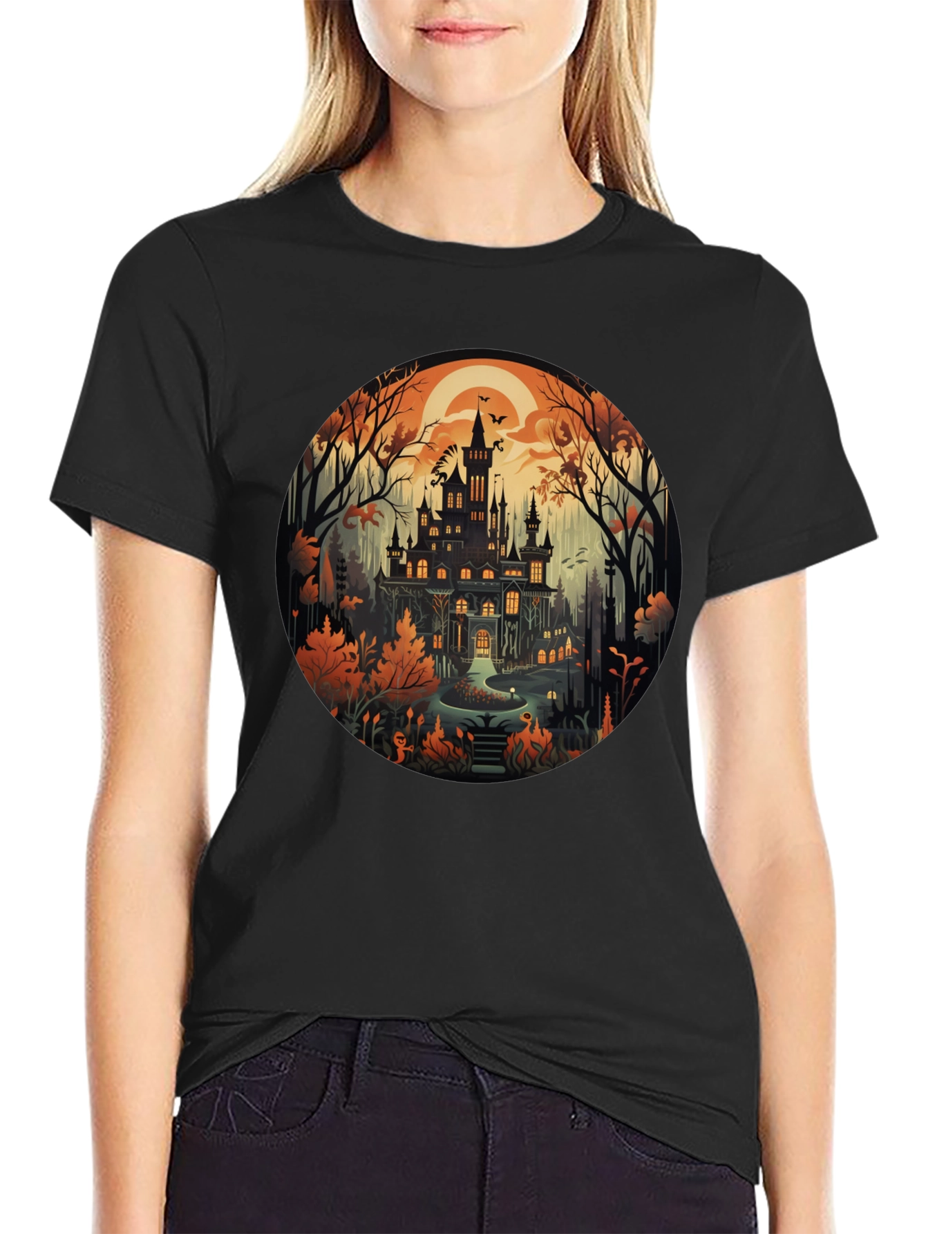Haunted Castle T-Shirt - Halloween Design