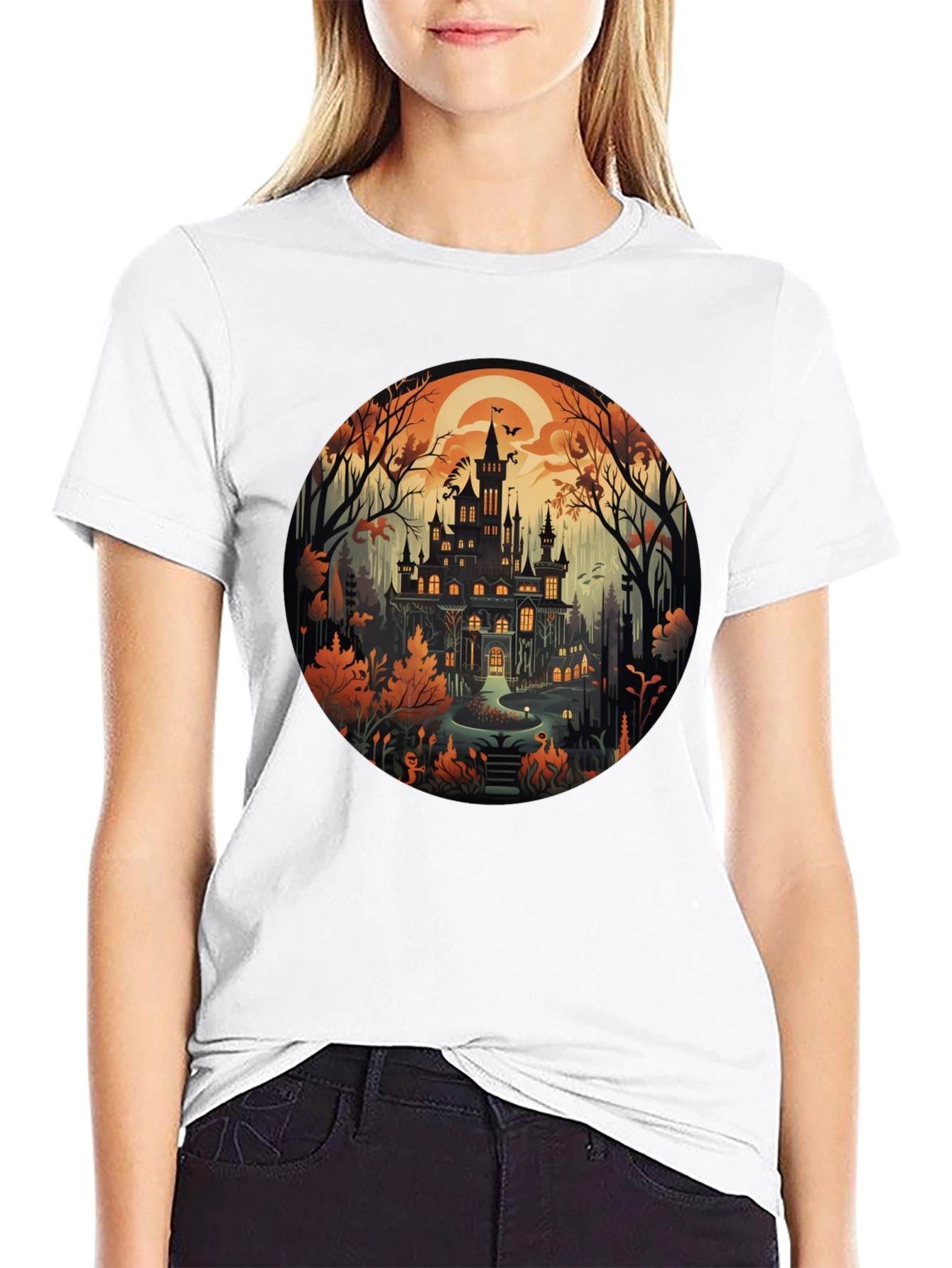 Haunted Castle T-Shirt - Halloween Design