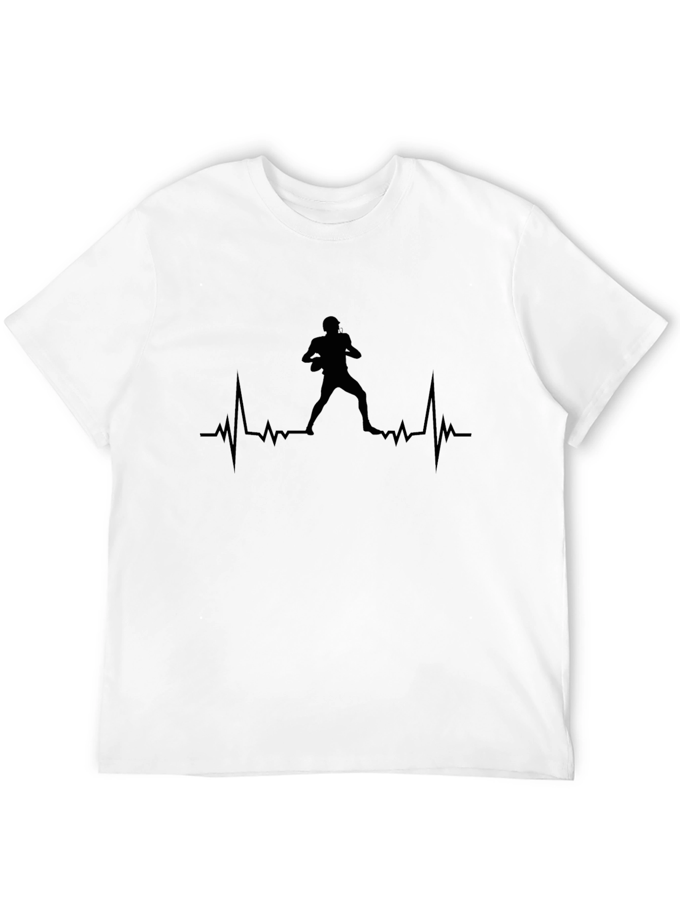 Football Heartbeat T-Shirt - Black Jersey