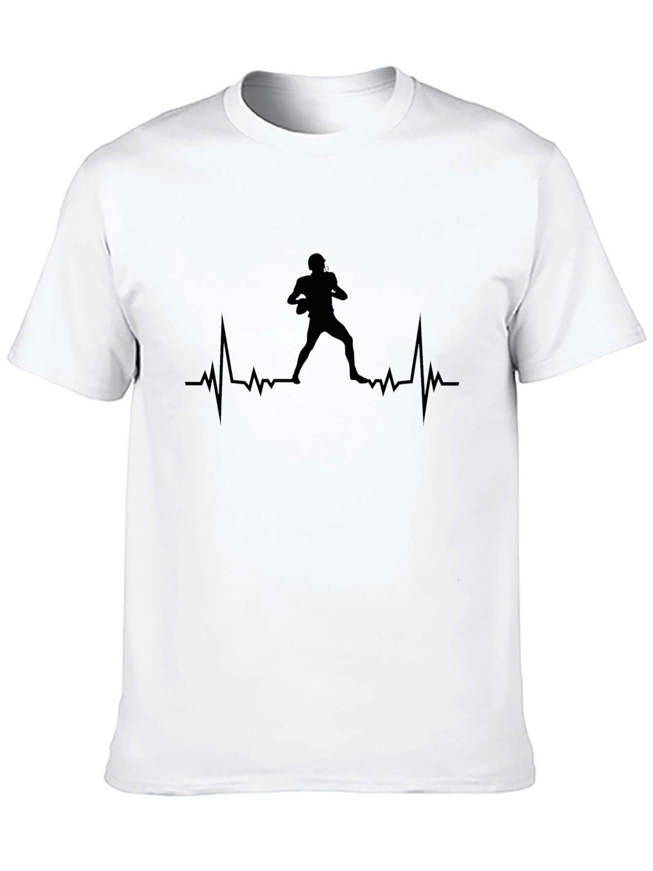 Football Heartbeat T-Shirt - Black Jersey