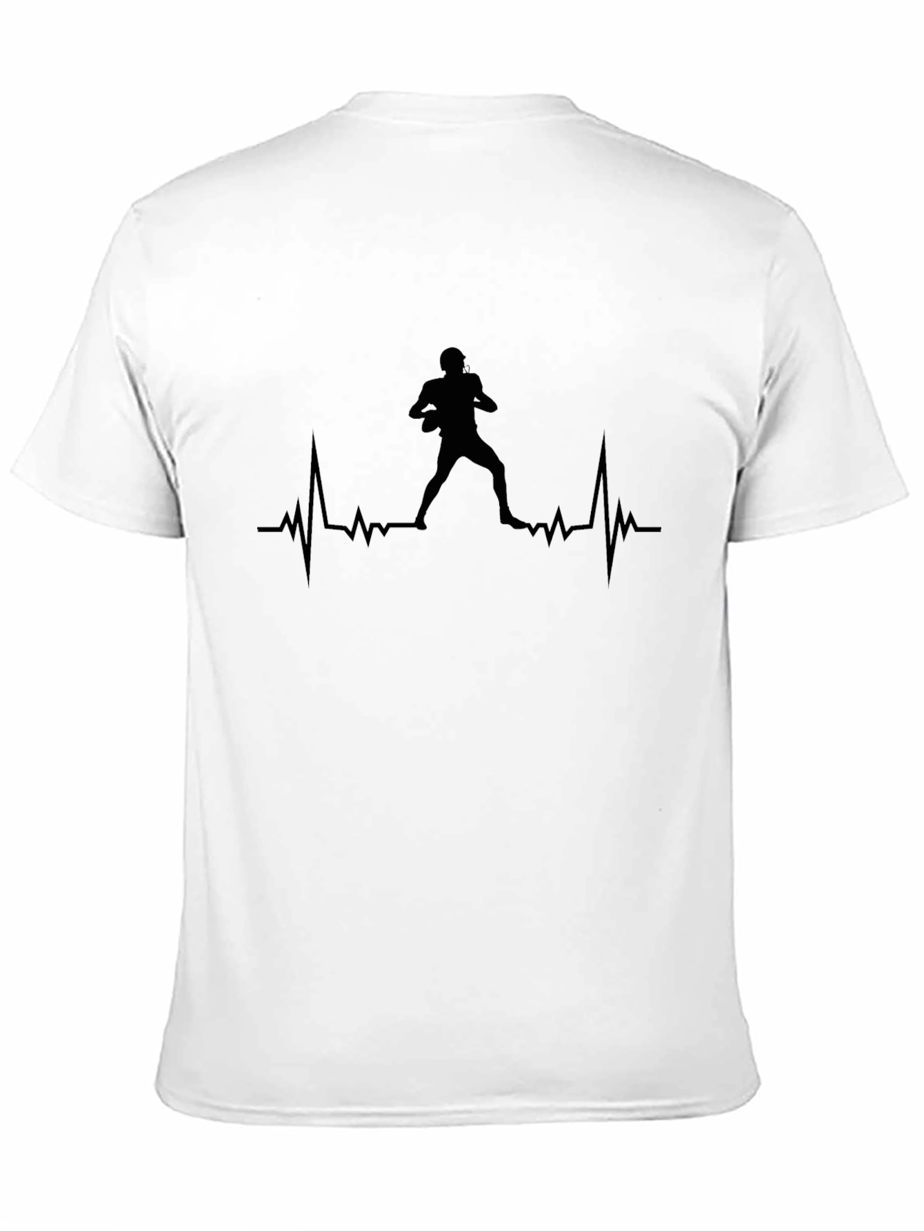 Football Heartbeat T-Shirt - Black Jersey