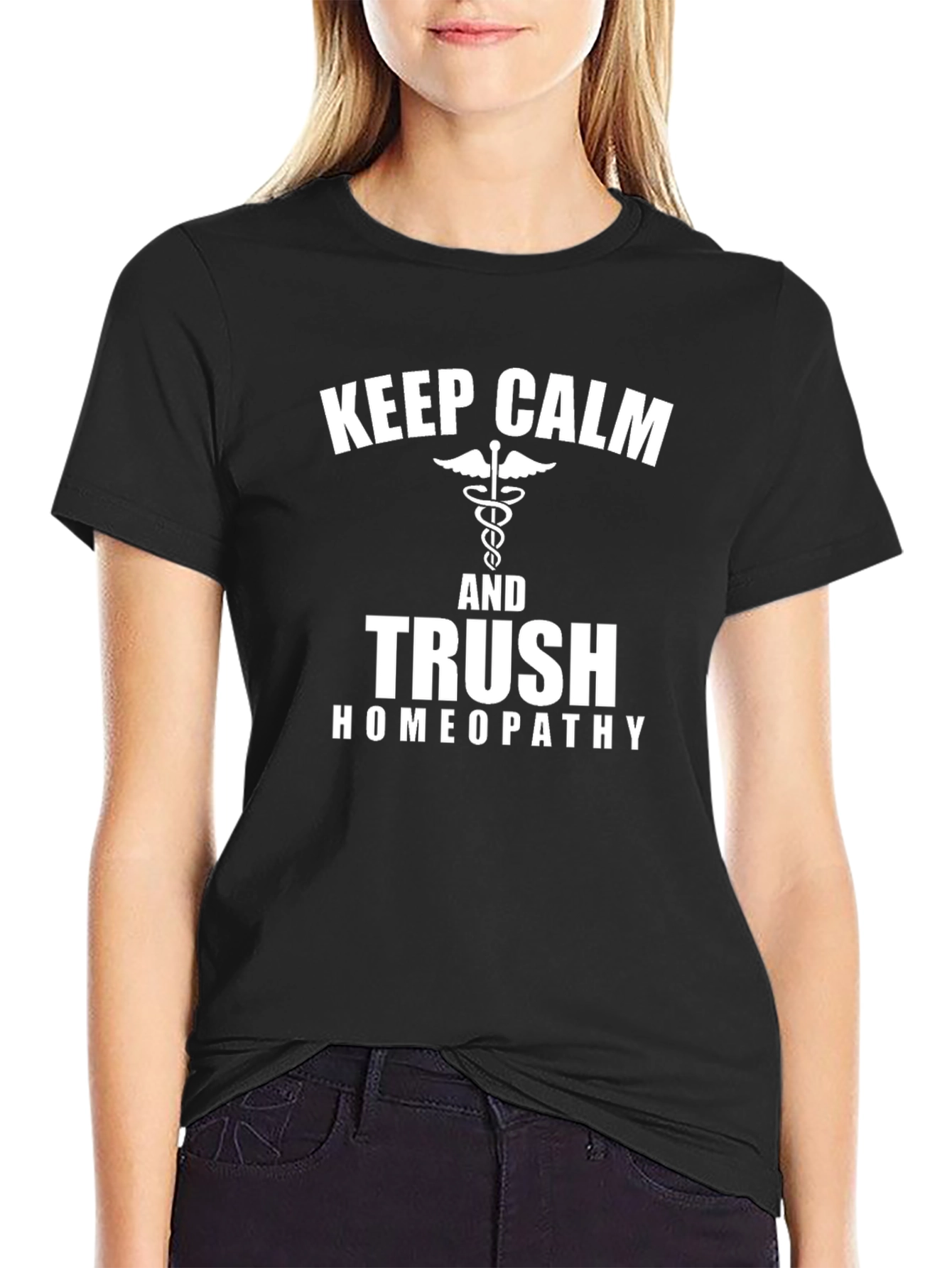 Keep Calm & Trust Homeopathy Black T-Shirt