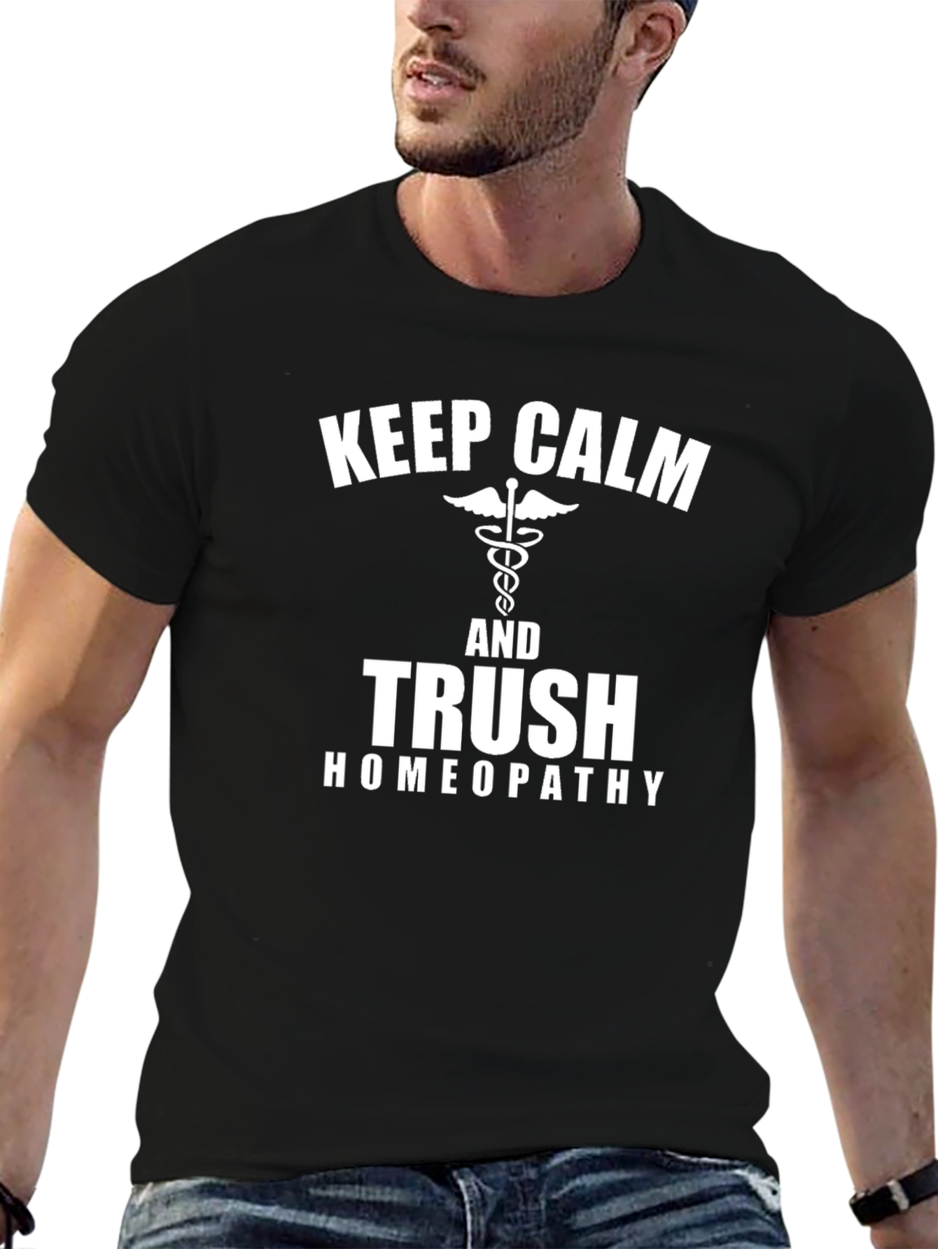 Keep Calm & Trust Homeopathy Black T-Shirt
