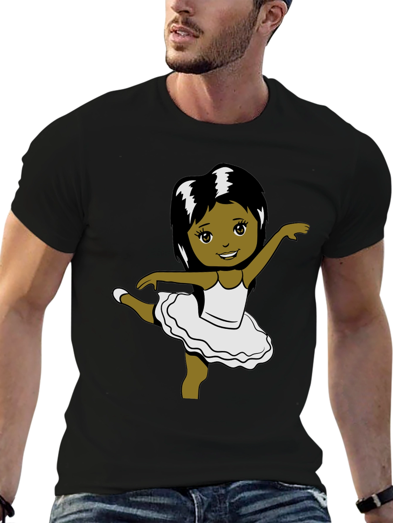 Ballerina Girl Graphic Tee - Black T-Shirt