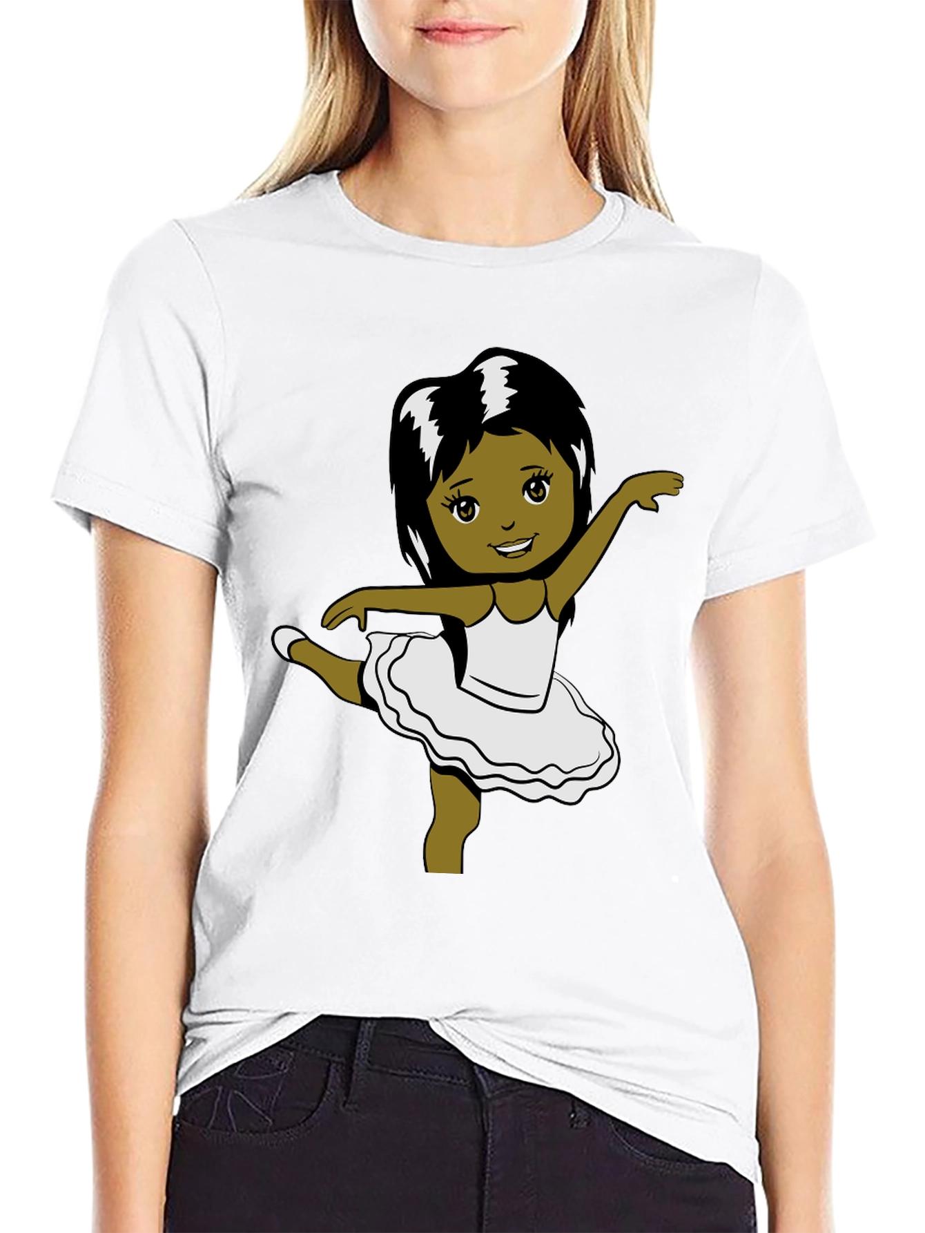 Ballerina Girl Graphic Tee - Black T-Shirt