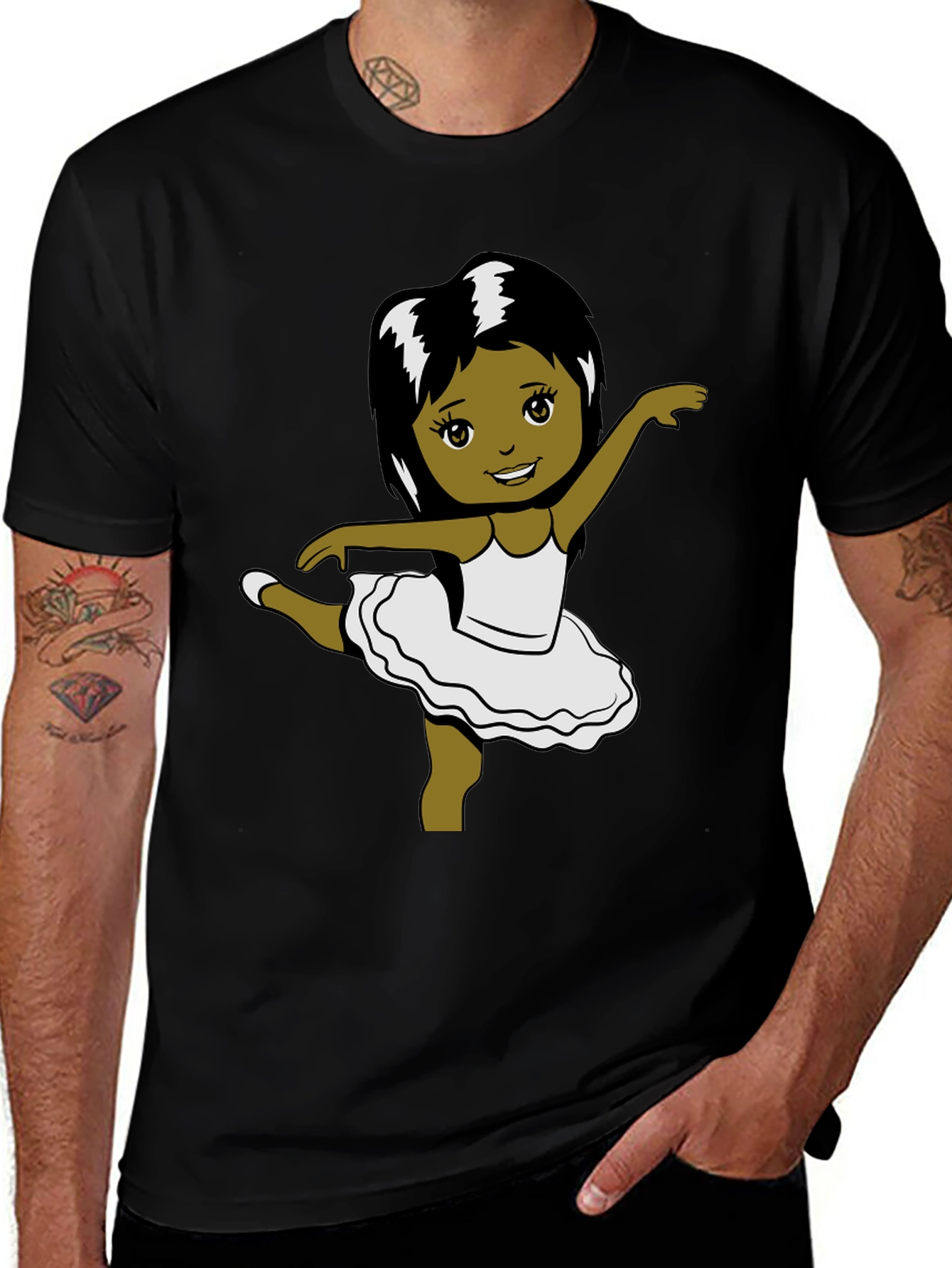 Ballerina Girl Graphic Tee - Black T-Shirt