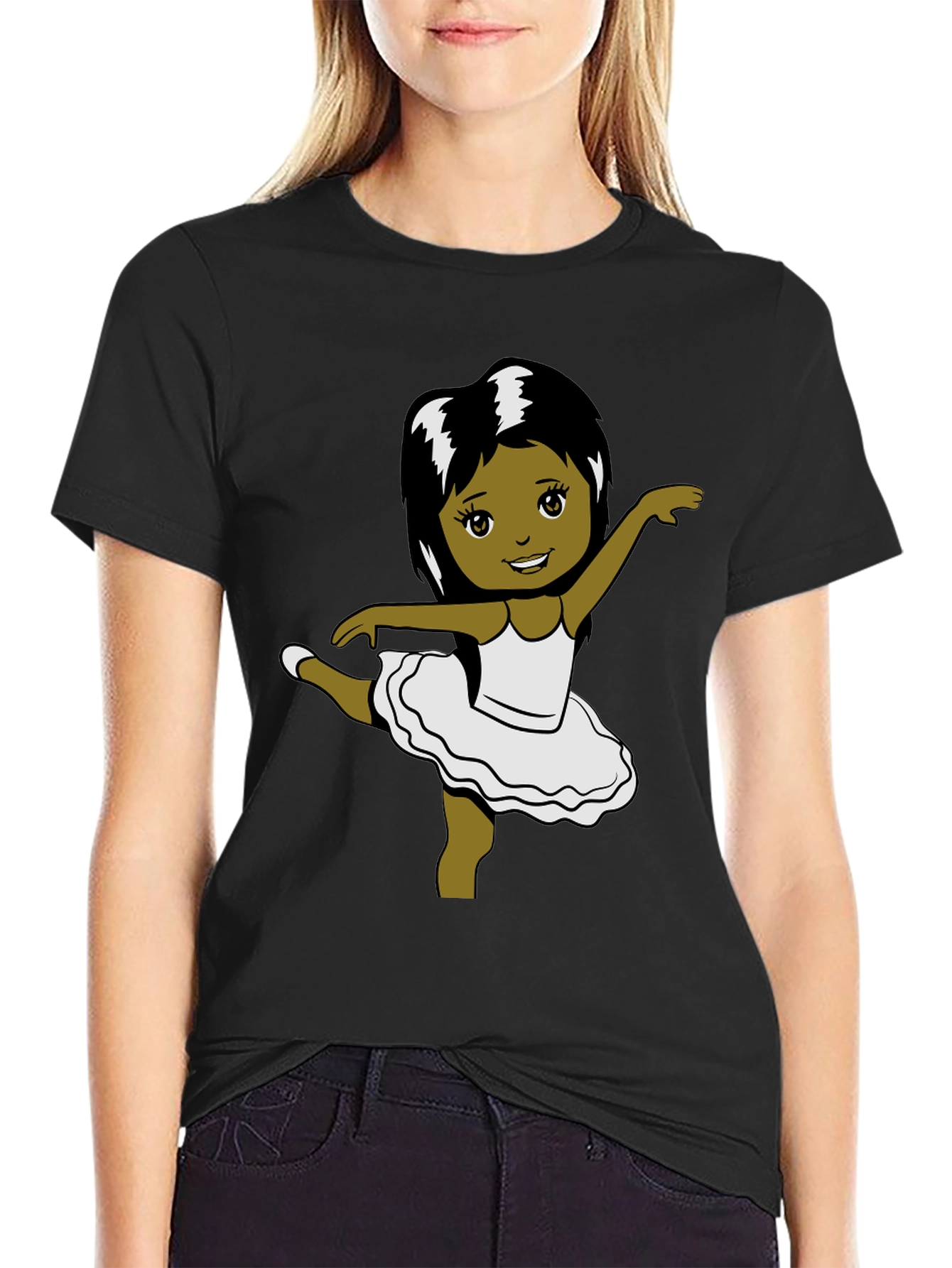 Ballerina Girl Graphic Tee - Black T-Shirt