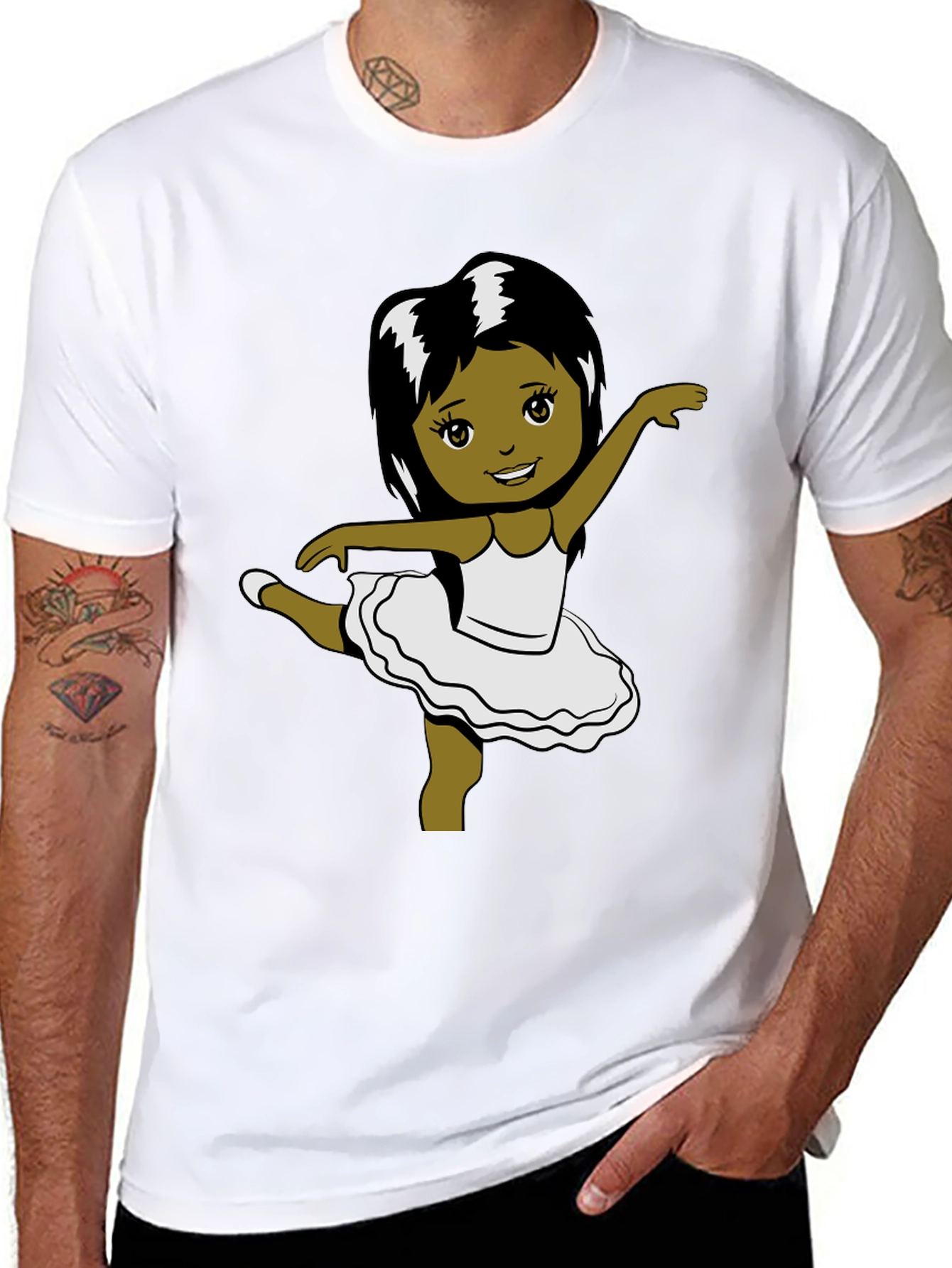Ballerina Girl Graphic Tee - Black T-Shirt