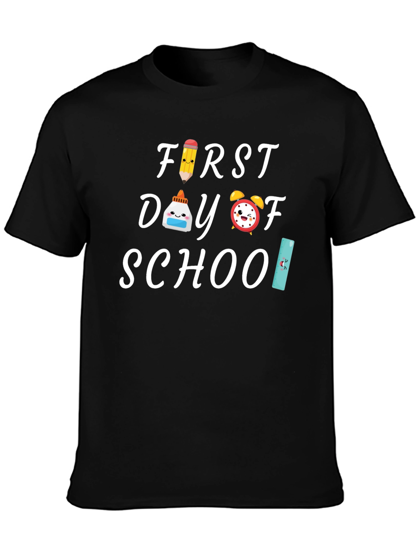 First Day of School Black Graphic Tee