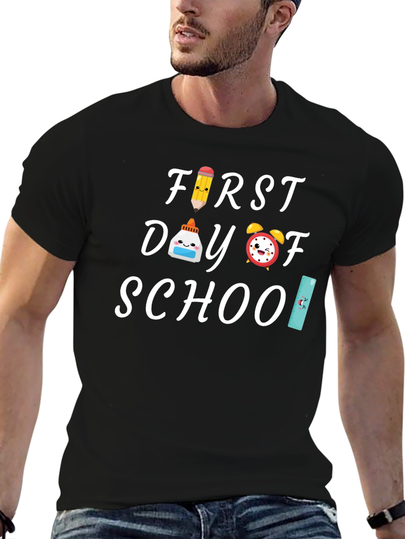 First Day of School Black Graphic Tee
