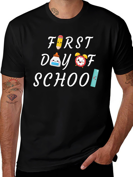 First Day of School Black Graphic Tee