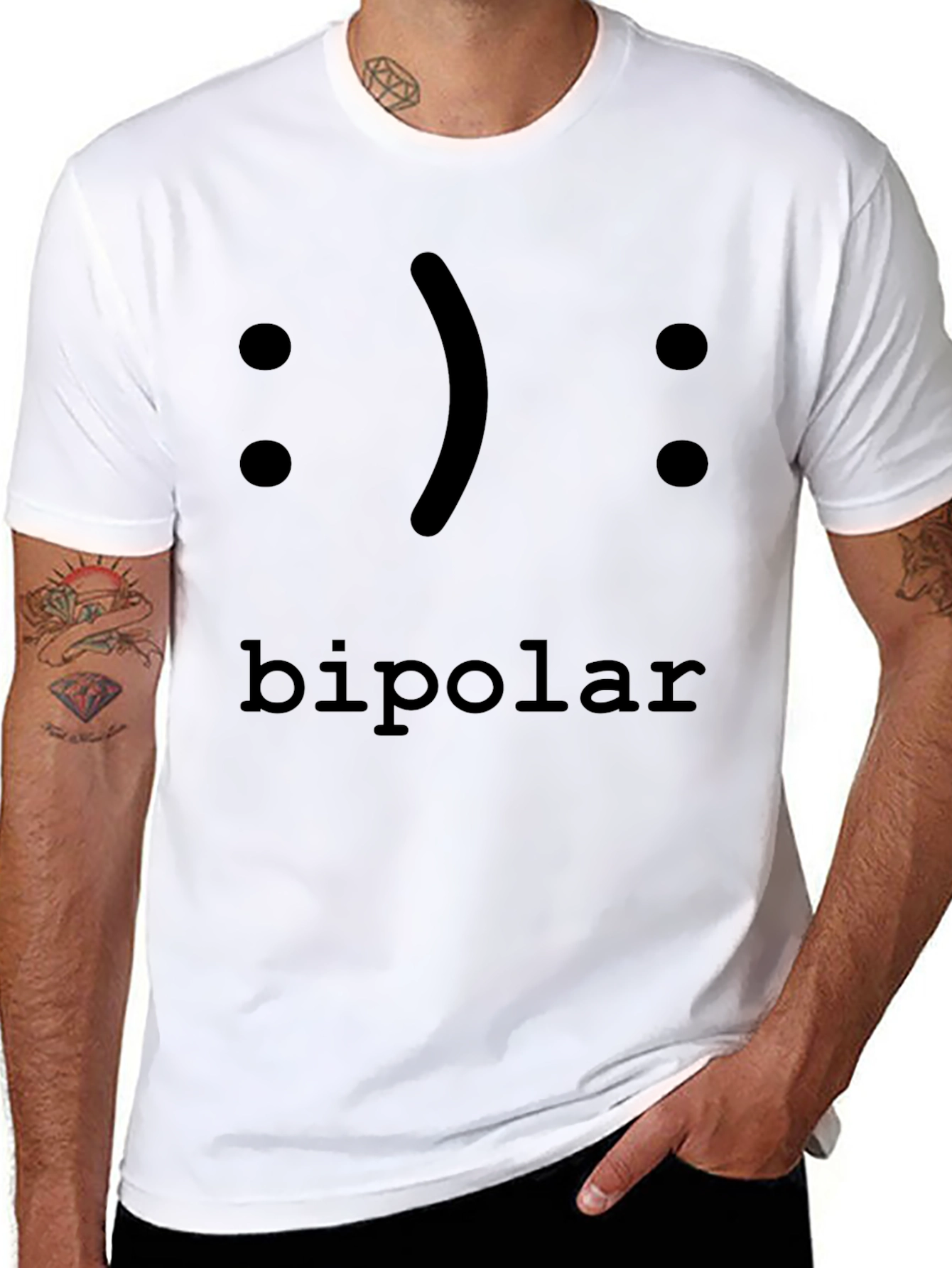 Bipolar Emoticon Graphic Tee - Classic Fit