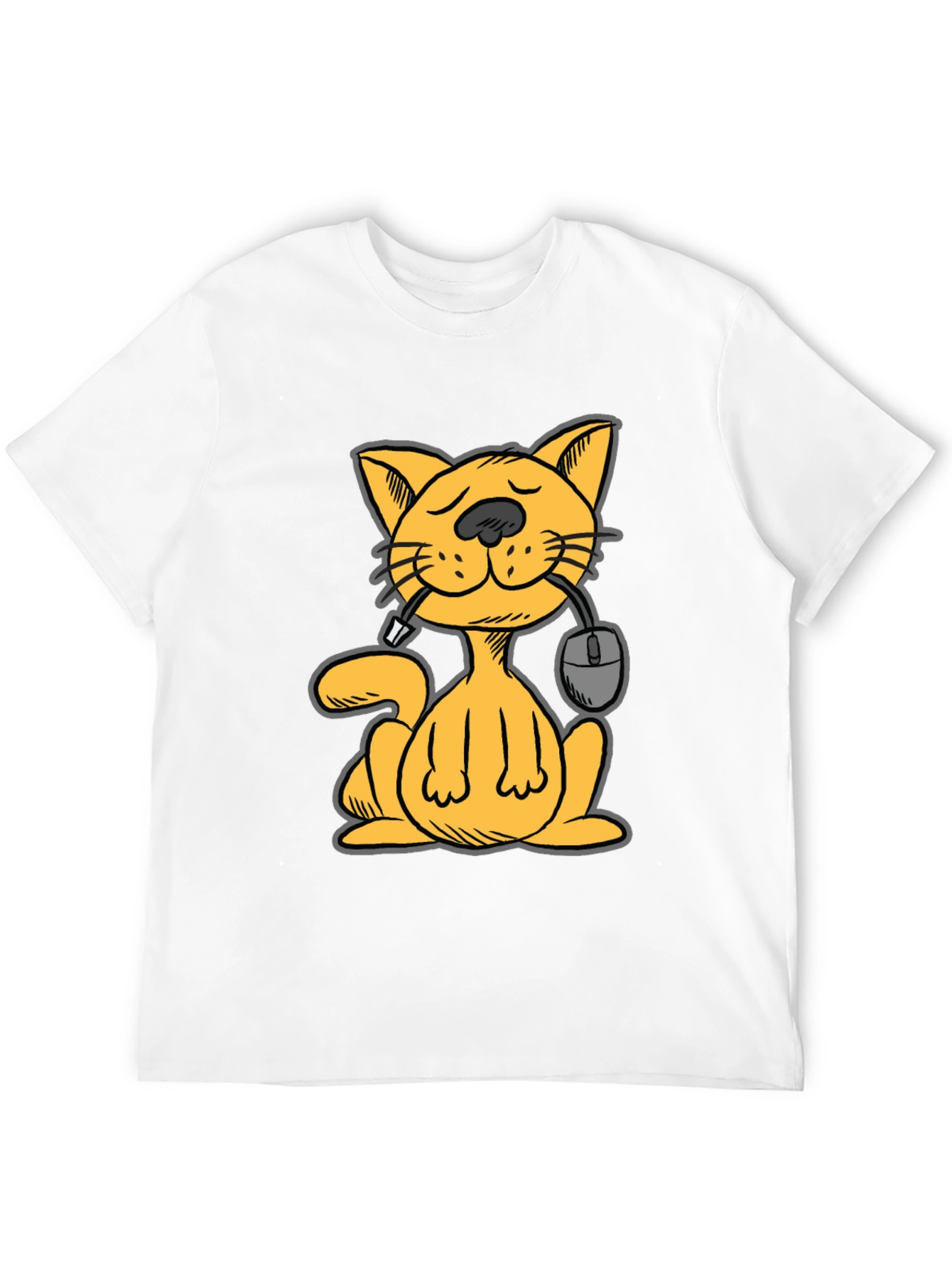Cat Gamer Funny Graphic Tee - Black Cotton T-Shirt