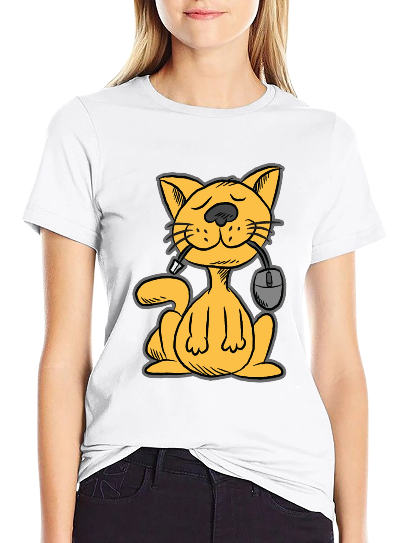 Cat Gamer Funny Graphic Tee - Black Cotton T-Shirt