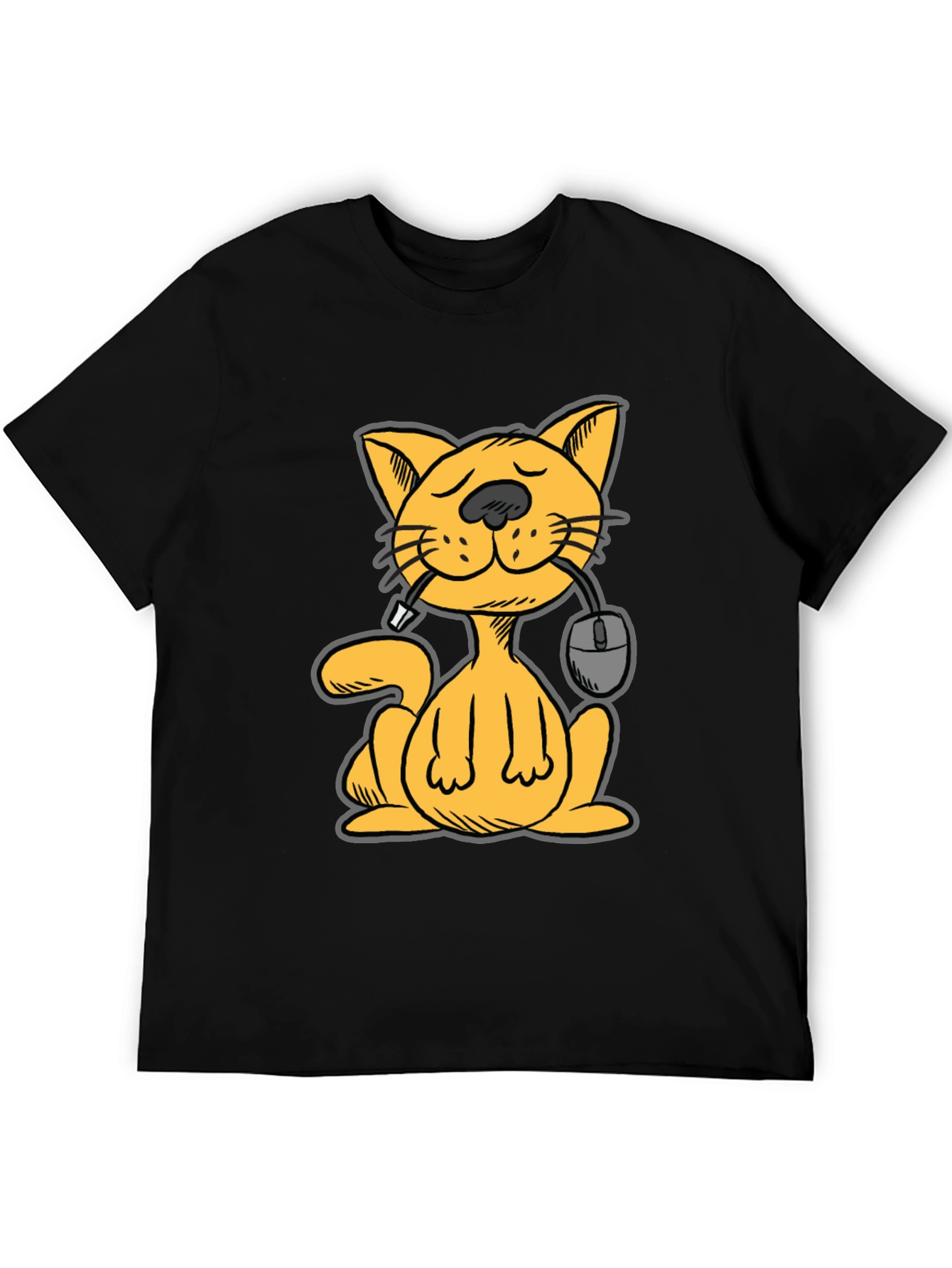 Cat Gamer Funny Graphic Tee - Black Cotton T-Shirt
