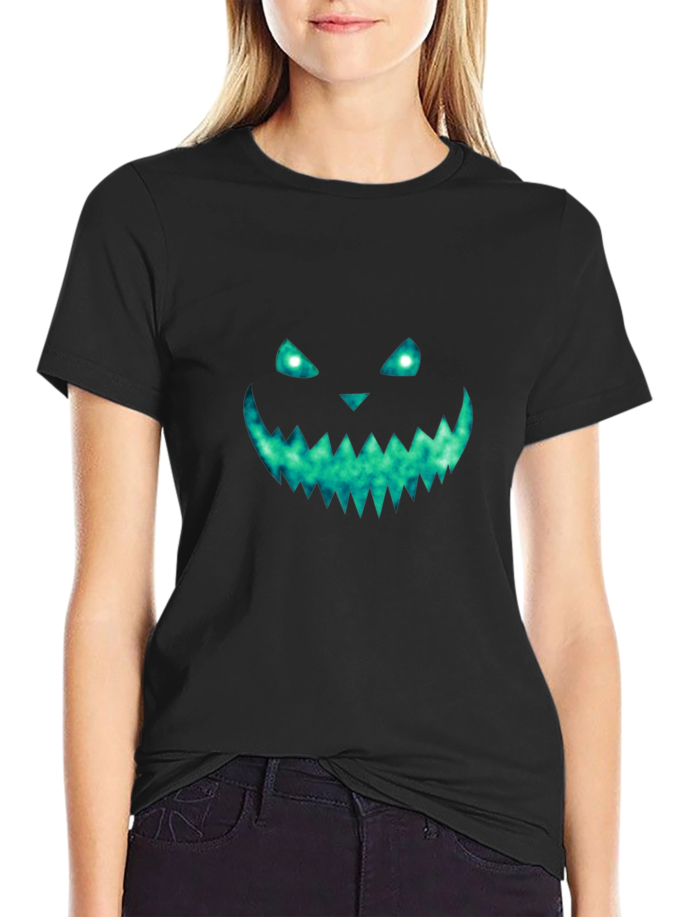 Halloween Pumpkin Face Graphic Tee