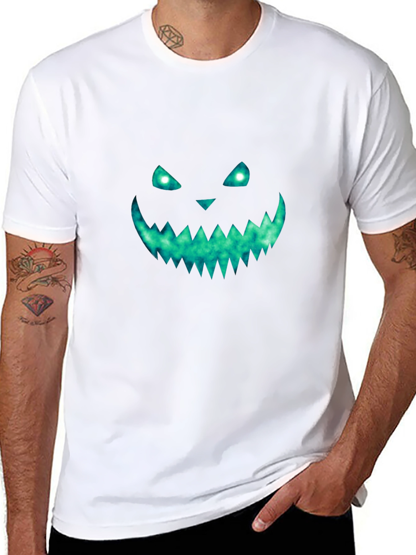 Halloween Pumpkin Face Graphic Tee