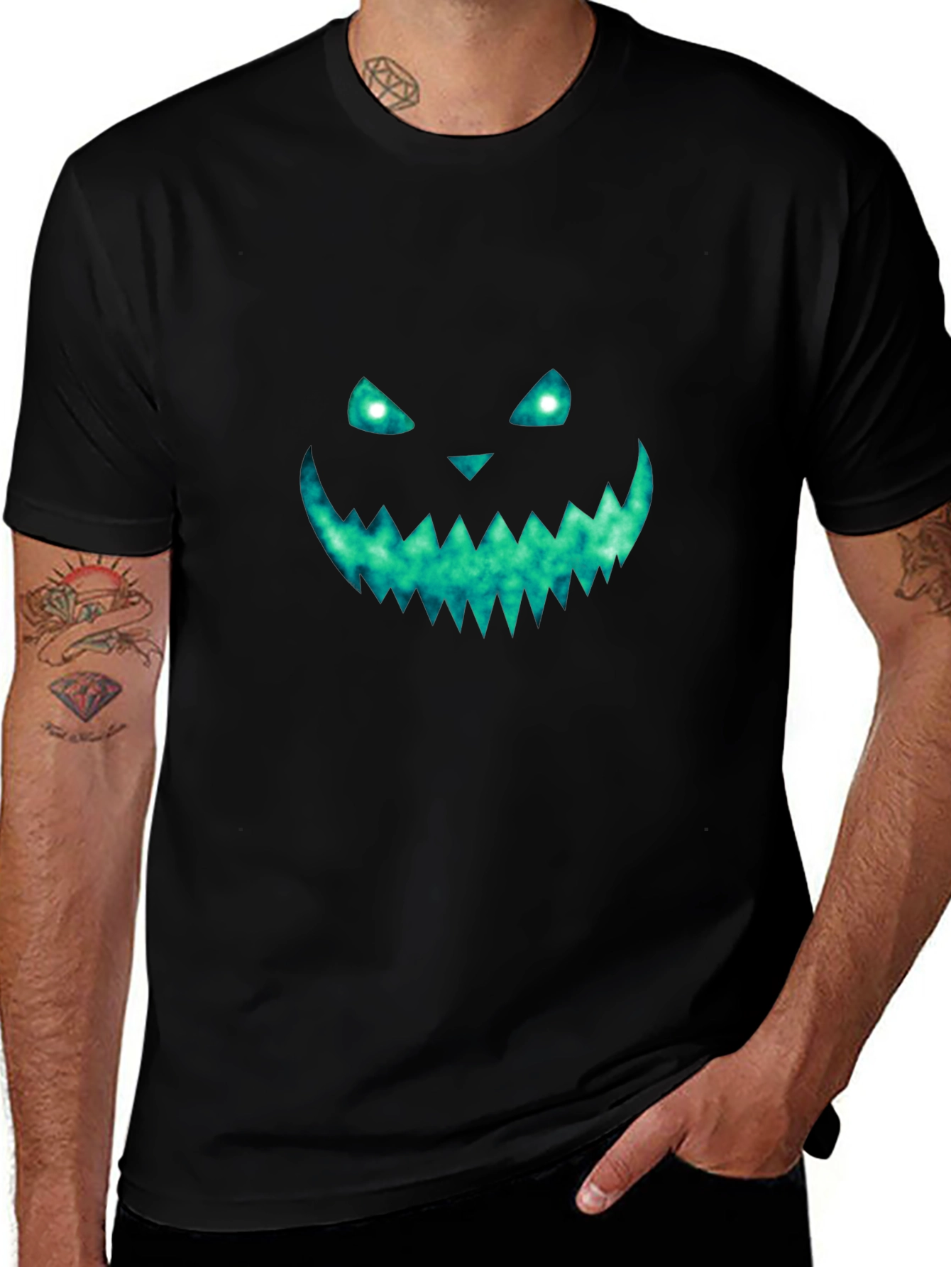 Halloween Pumpkin Face Graphic Tee