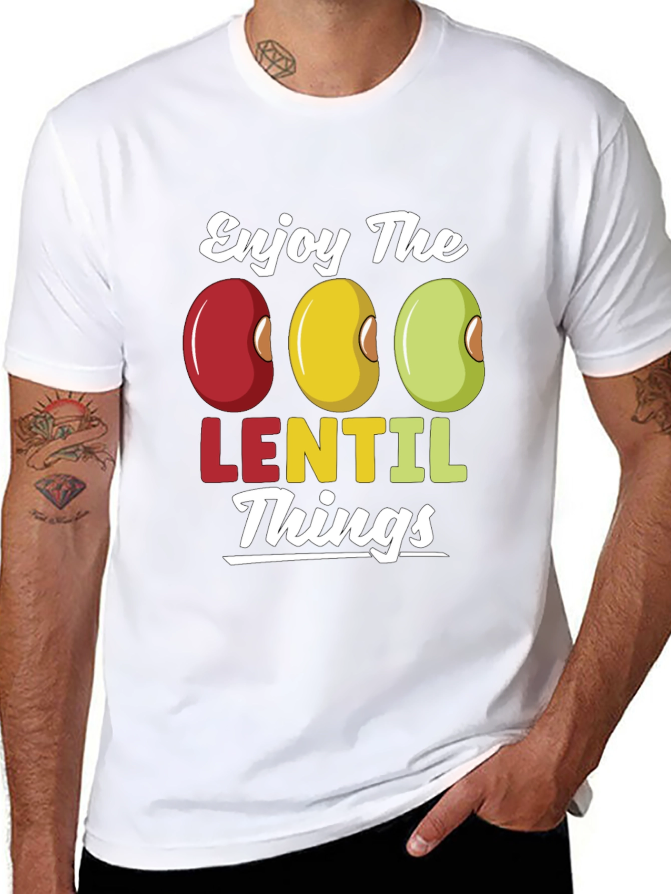 Enjoy Lentil Things T-Shirt - Funny Foodie Tee