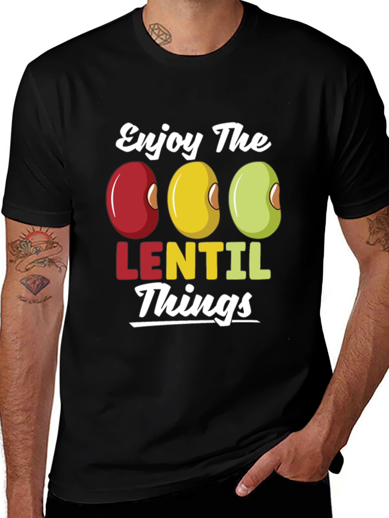 Enjoy Lentil Things T-Shirt - Funny Foodie Tee
