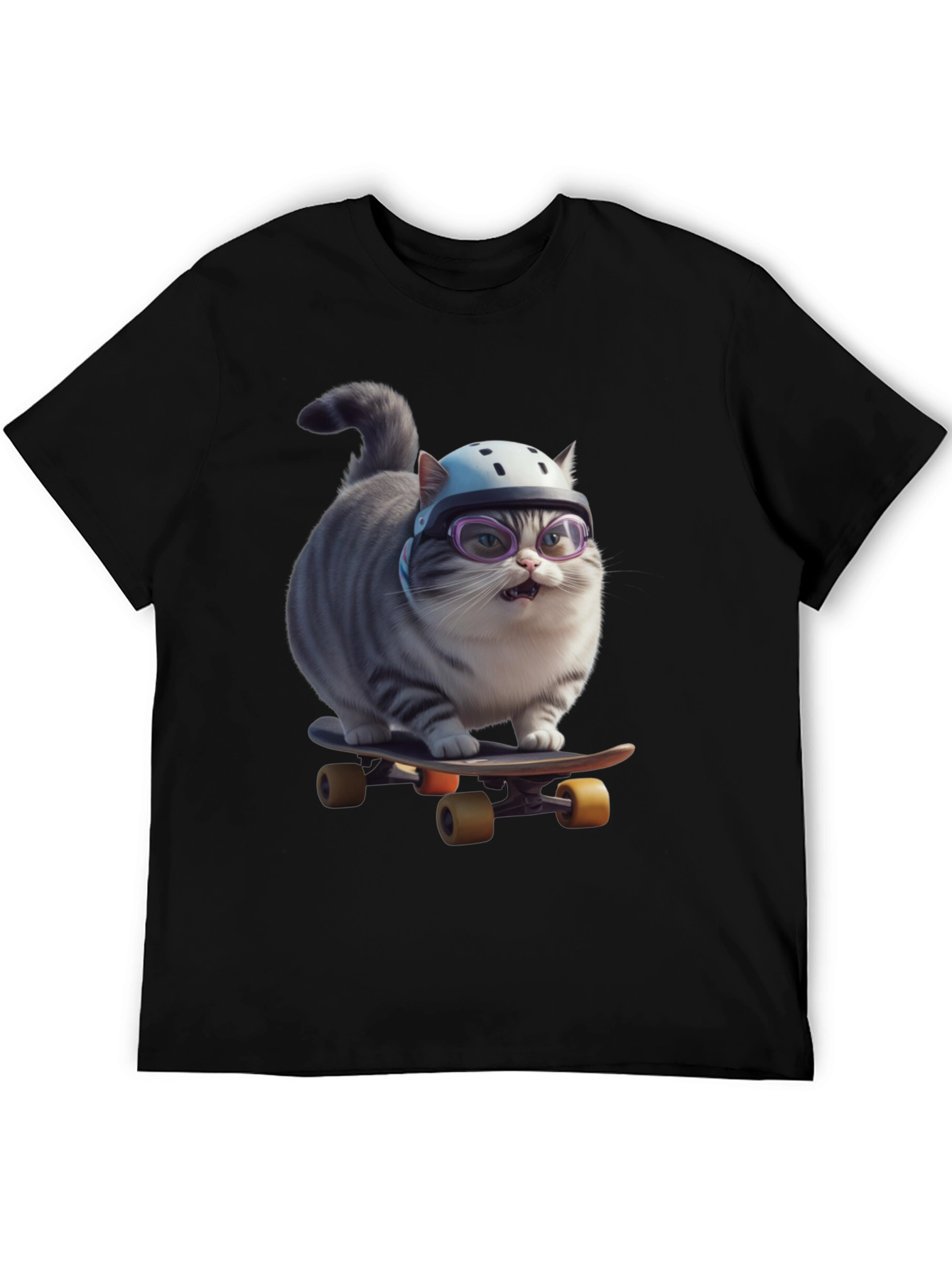 Cool Cat Skateboarder Graphic Tee