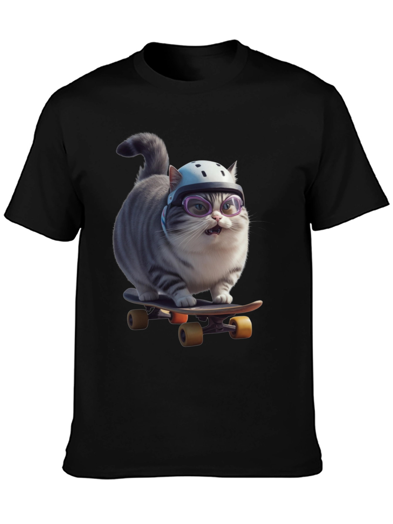 Cool Cat Skateboarder Graphic Tee