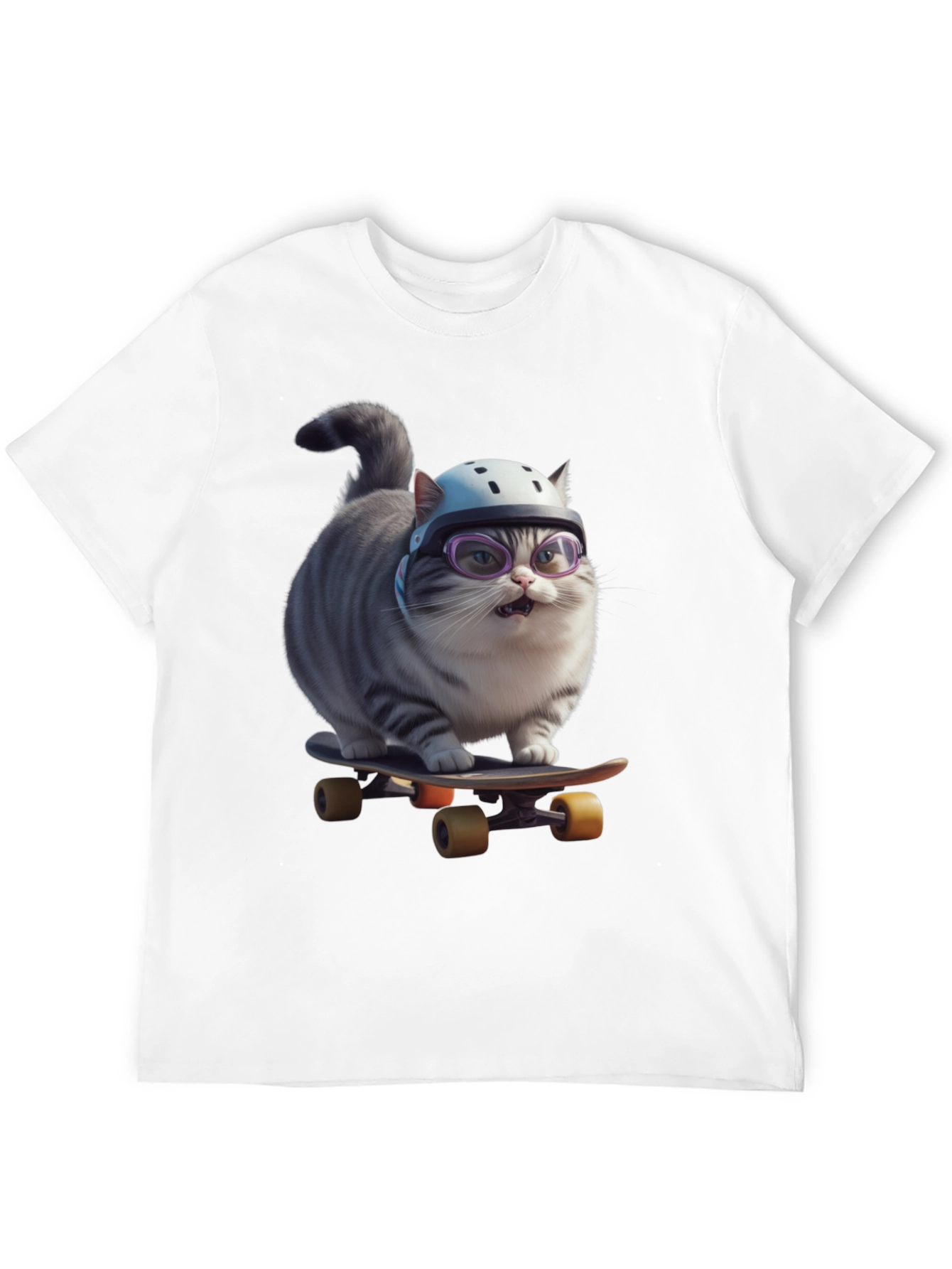 Cool Cat Skateboarder Graphic Tee
