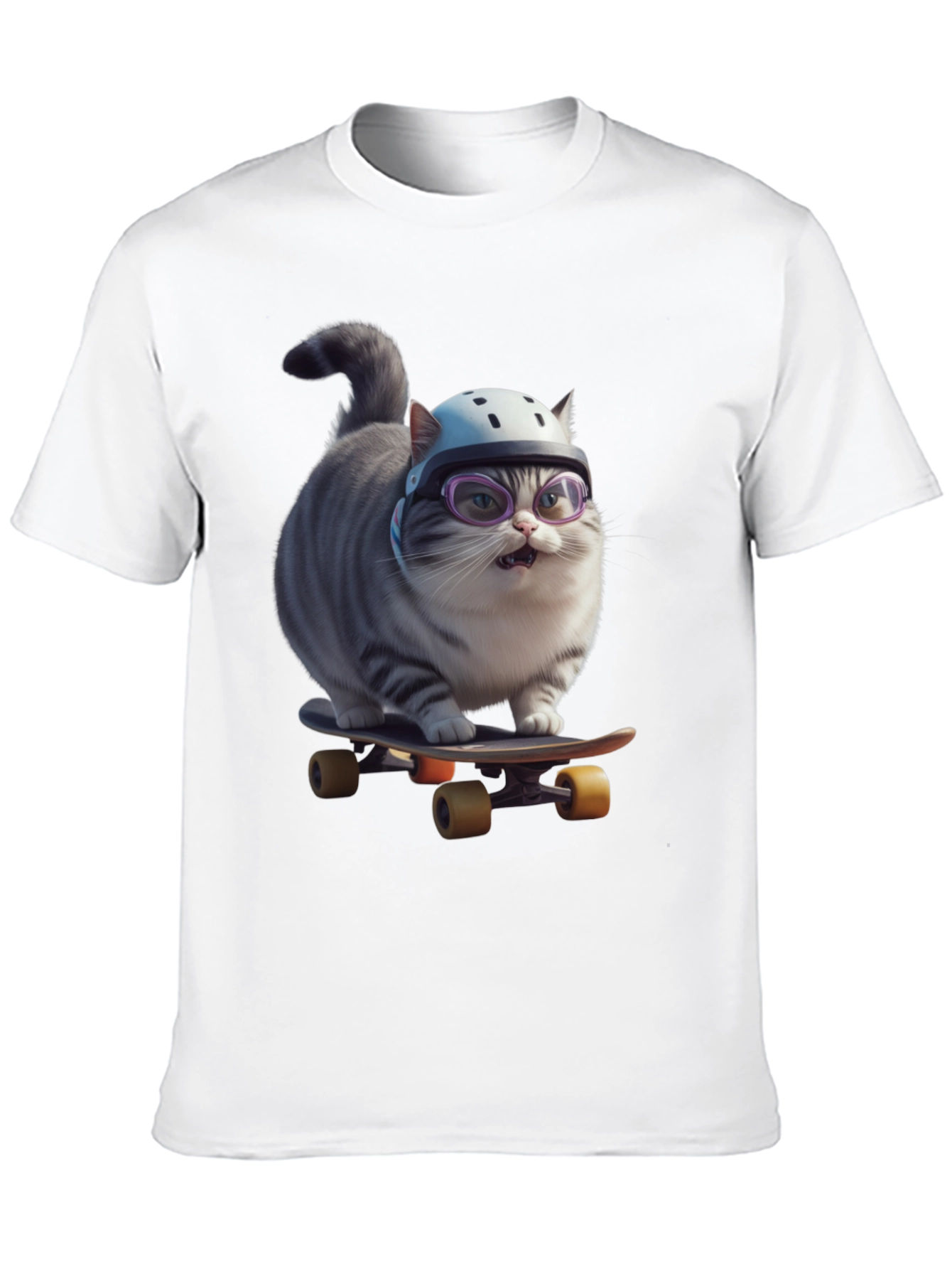 Cool Cat Skateboarder Graphic Tee