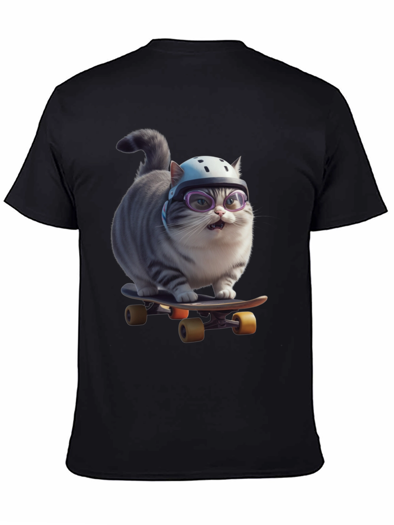 Cool Cat Skateboarder Graphic Tee