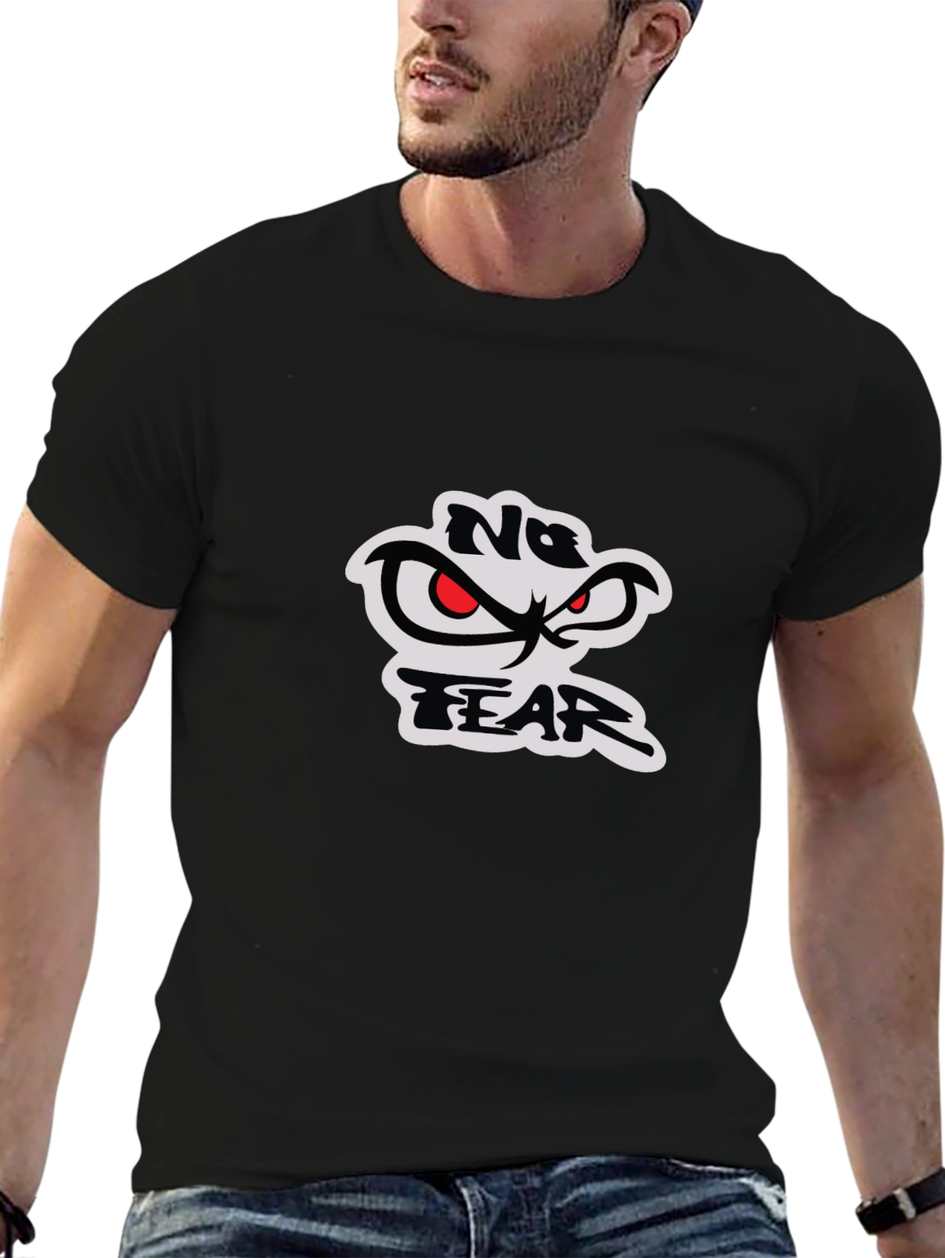 No Fear Graphic Print Black T-Shirt