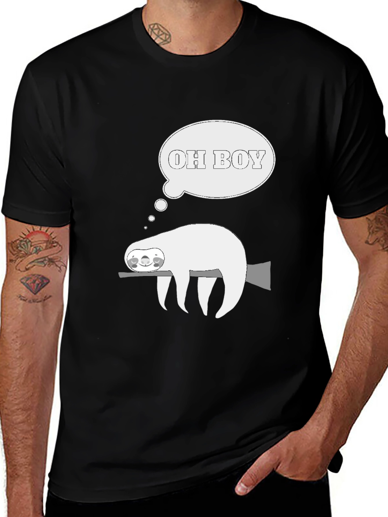 Sloth Oh Boy Graphic Tee - Comfy Casual T-Shirt