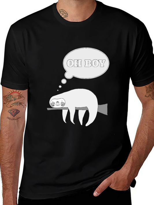 Sloth Oh Boy Graphic Tee - Comfy Casual T-Shirt