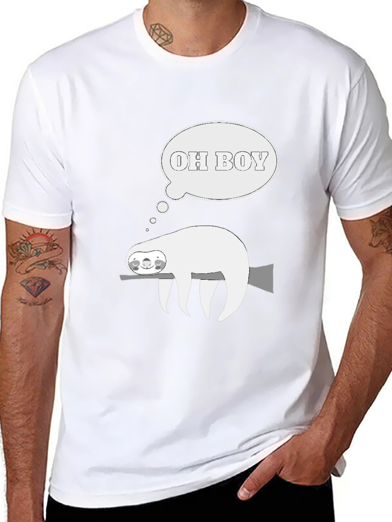 Sloth Oh Boy Graphic Tee - Comfy Casual T-Shirt