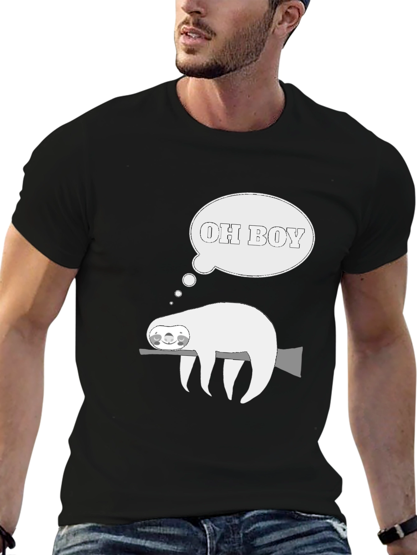 Sloth Oh Boy Graphic Tee - Comfy Casual T-Shirt
