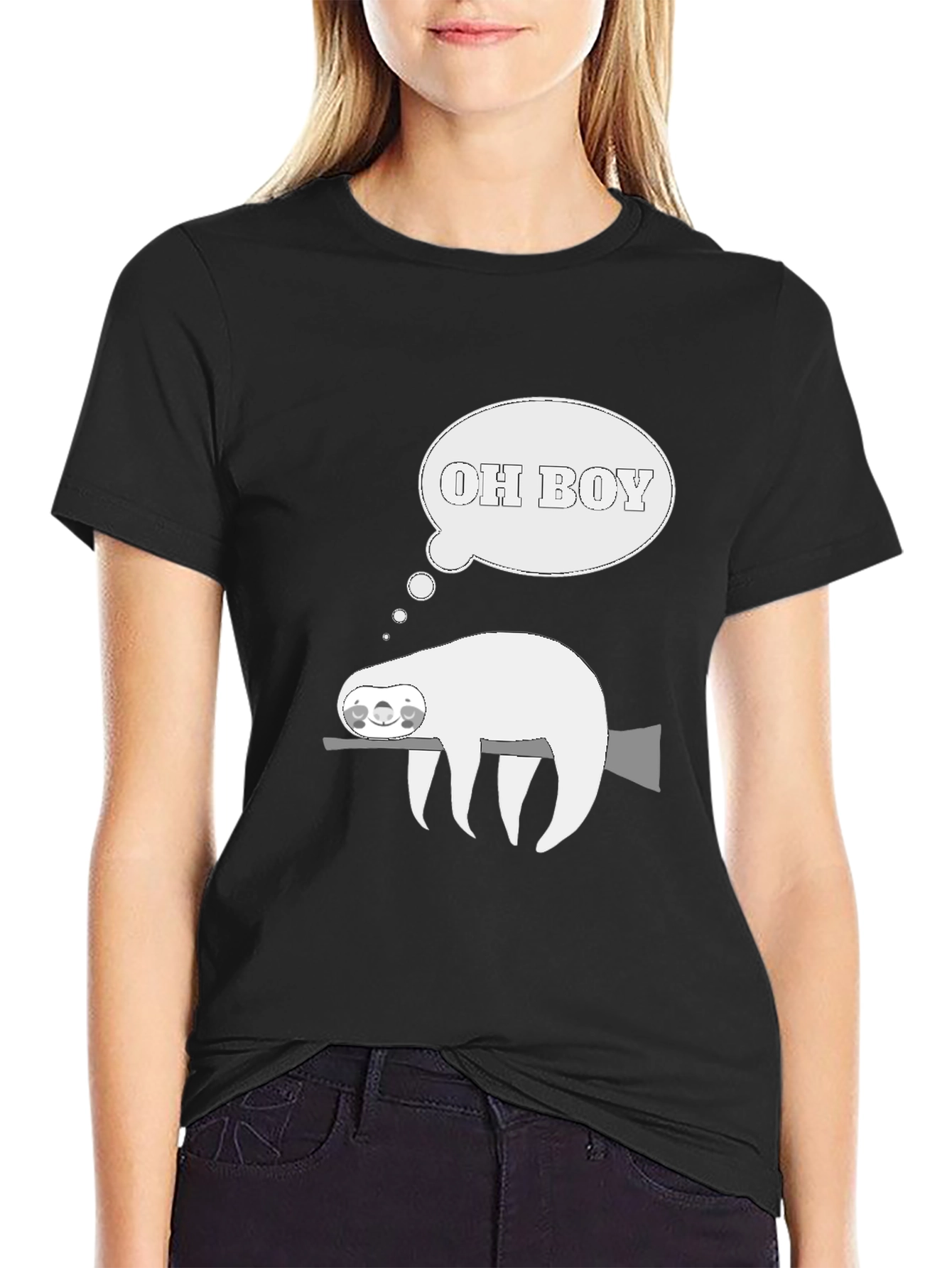 Sloth Oh Boy Graphic Tee - Comfy Casual T-Shirt